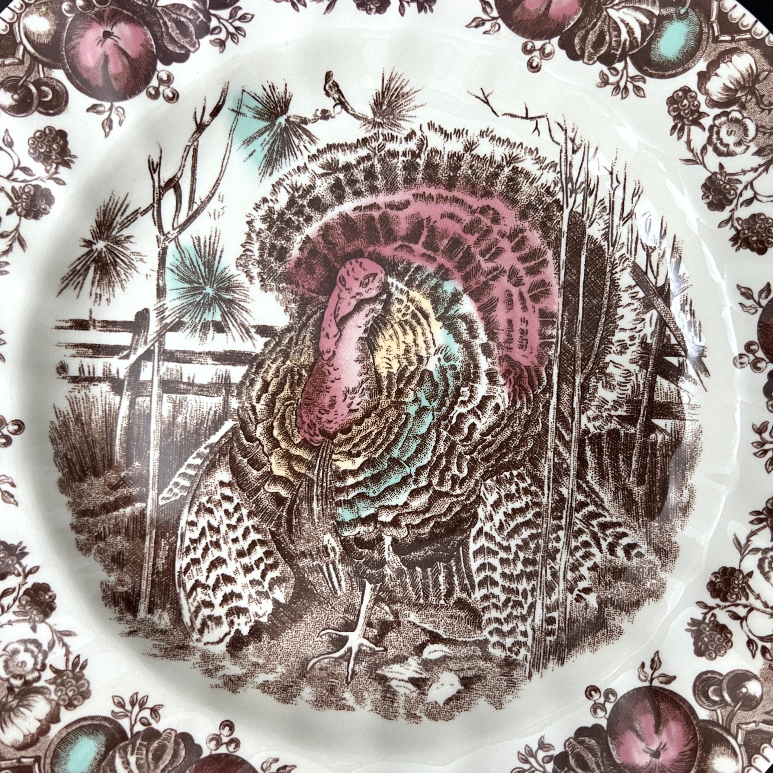 Vintage Johnson Bros His Majesty Turkey Plate: Thanksgiving Dinnerware - Image 8