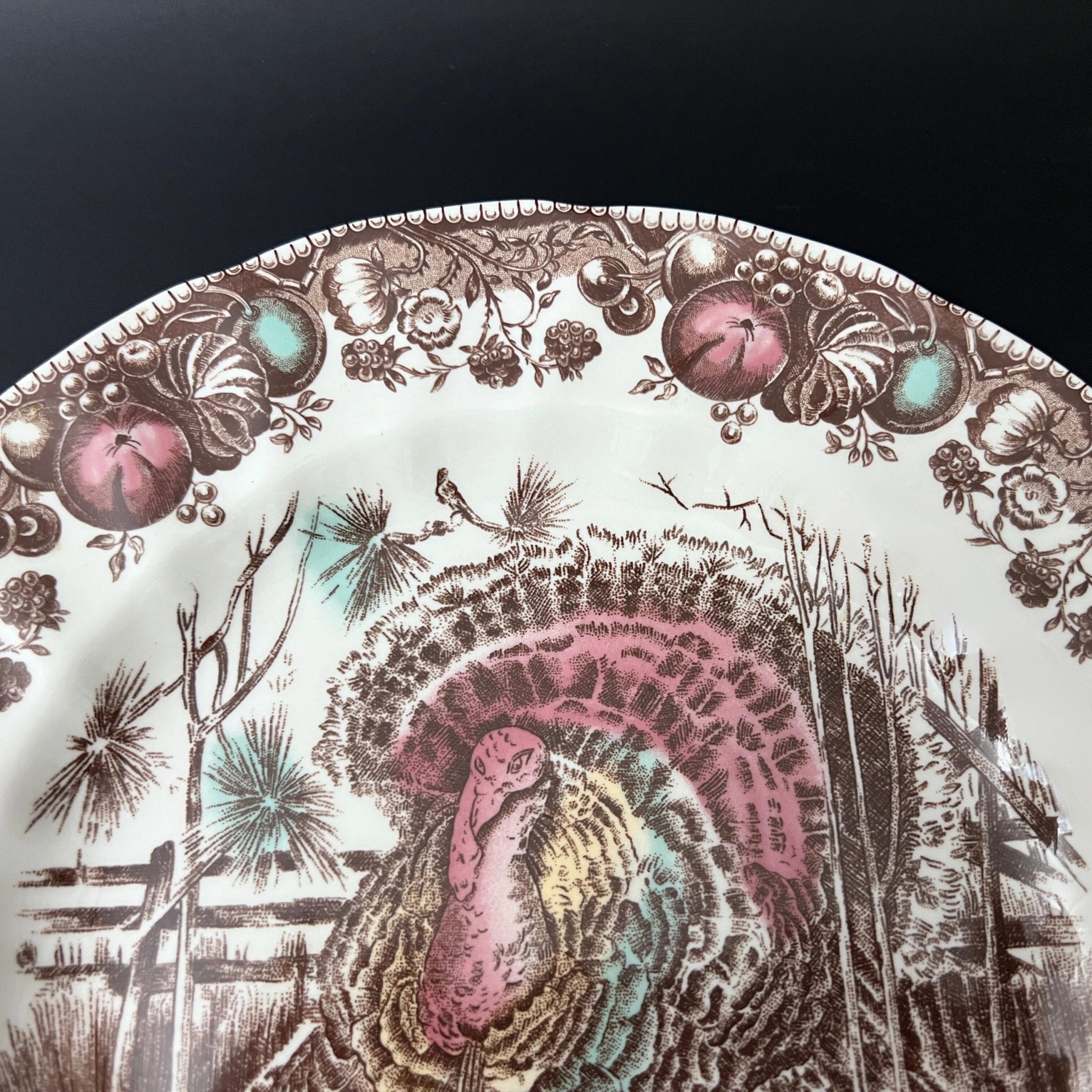 Vintage Johnson Bros His Majesty Turkey Plate: Thanksgiving Dinnerware - Image 7