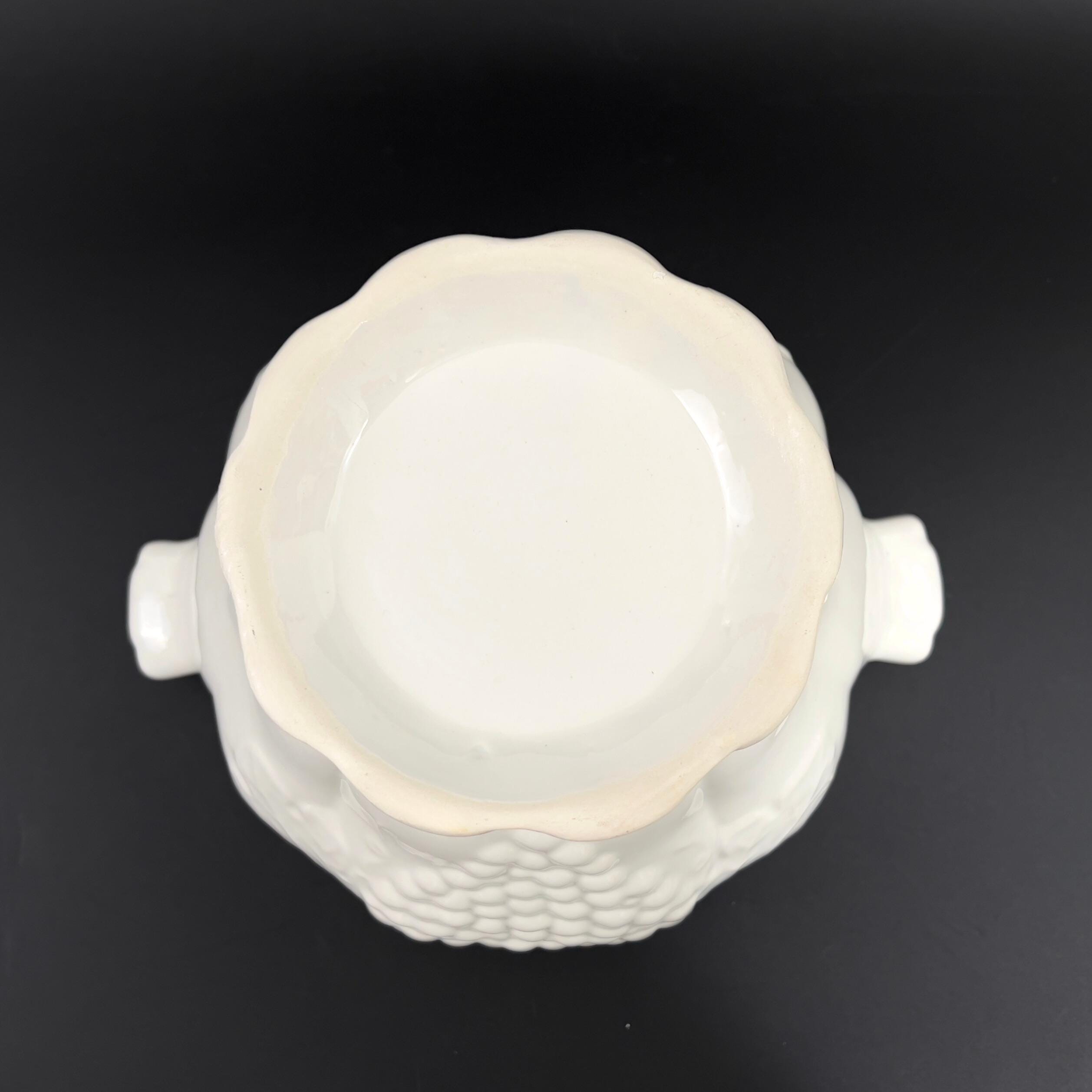 Vintage White Soup Tureen: Embossed Grape Design, 3 Quart Covered Tureen - Image 11