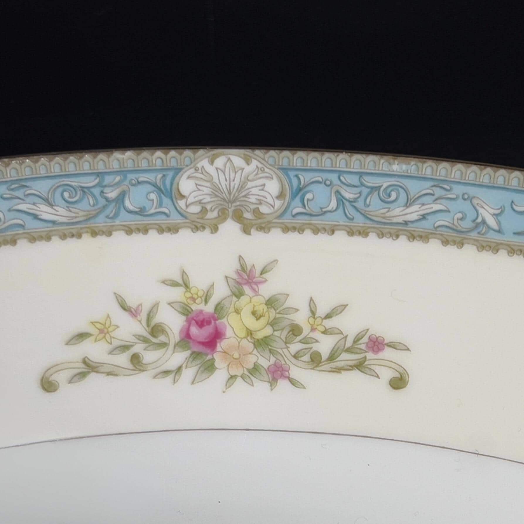 Vintage Mikado China Oval Serving Bowl: Lyric Floral Pattern, Gold Rim (10 Inch) - Image 7