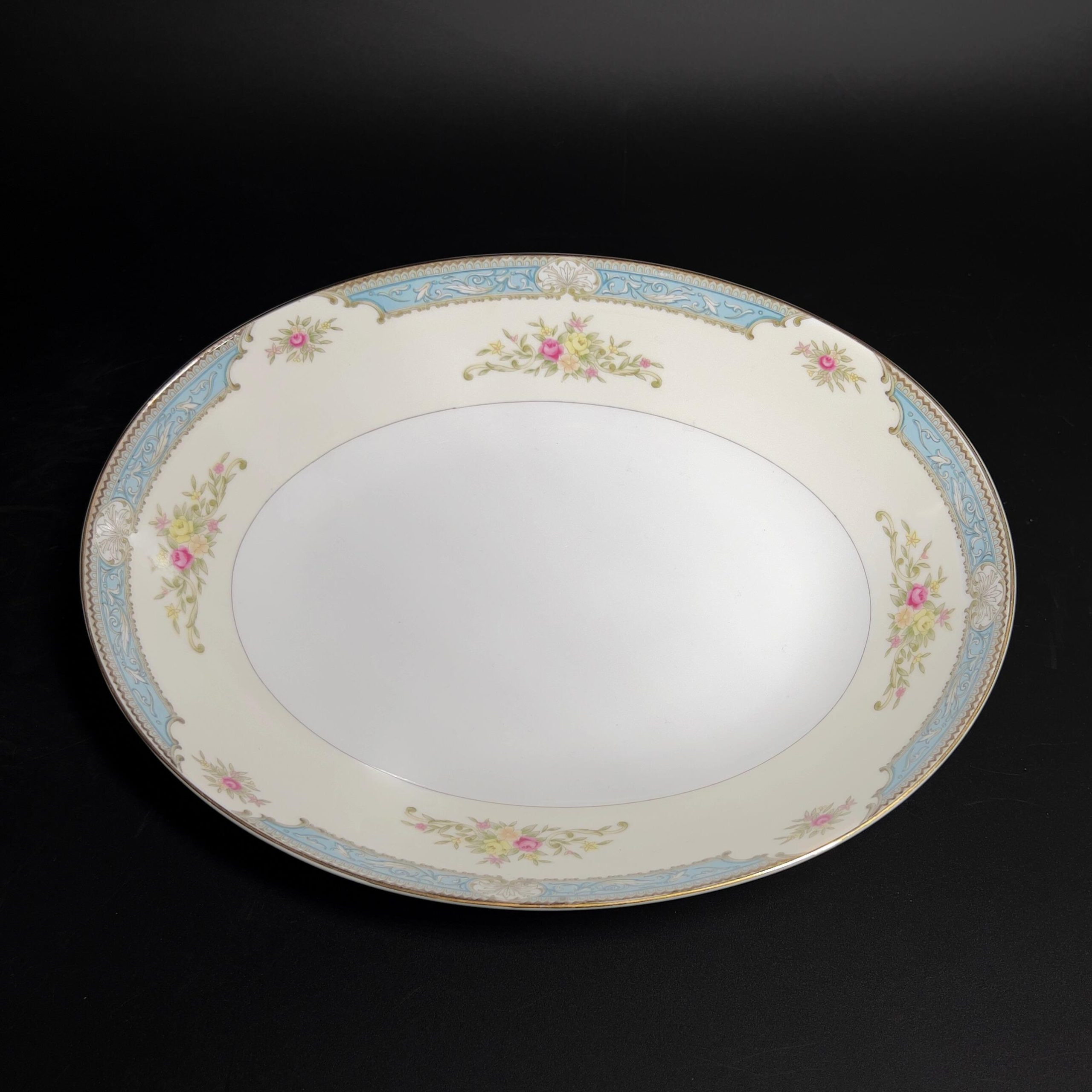 Vintage Mikado China Oval Serving Bowl: Lyric Floral Pattern, Gold Rim (10 Inch) - Image 5