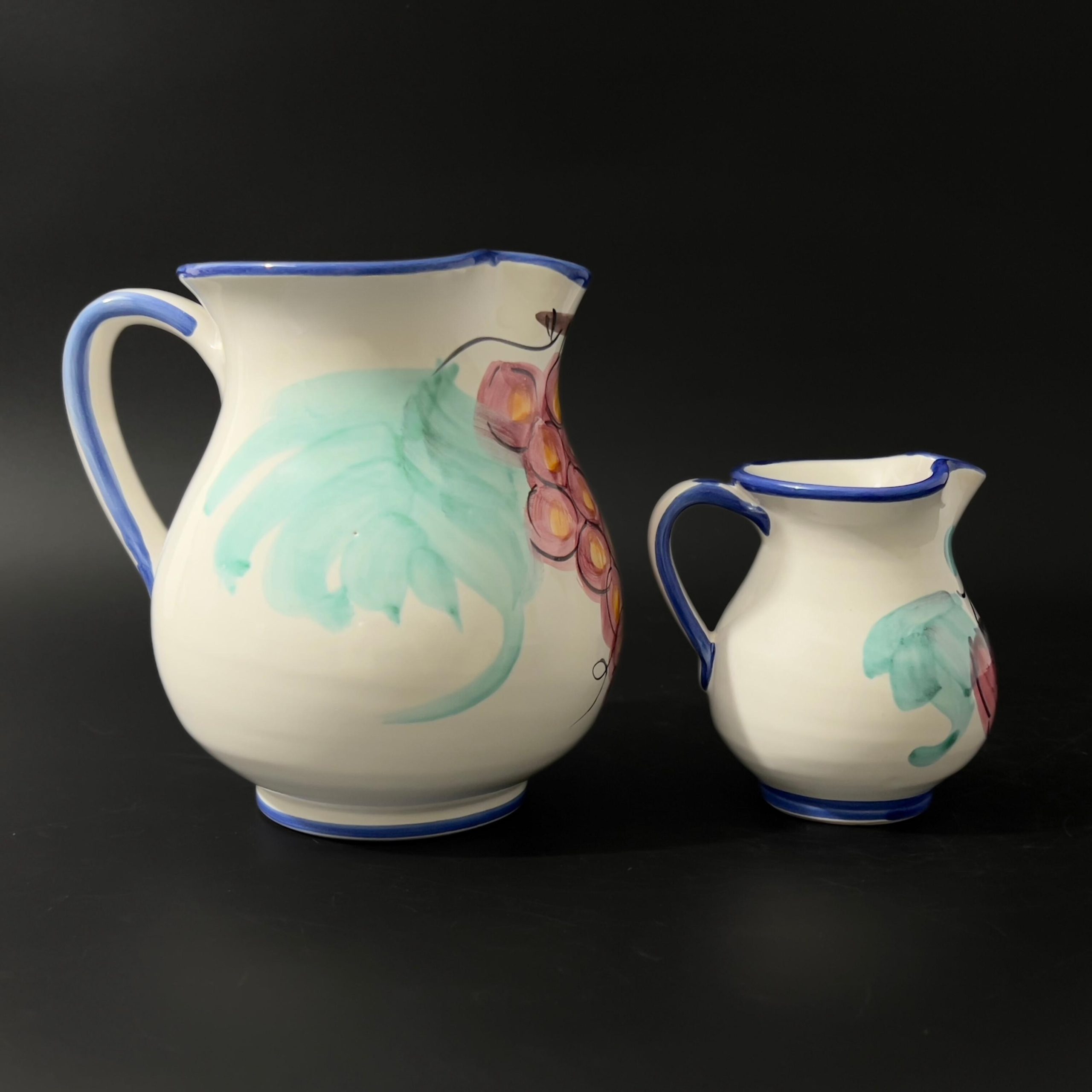 Vintage Vietri Italy Ceramic Pitcher Set: Hand-Painted Grape & Strawberry Buon Giorno - Image 4