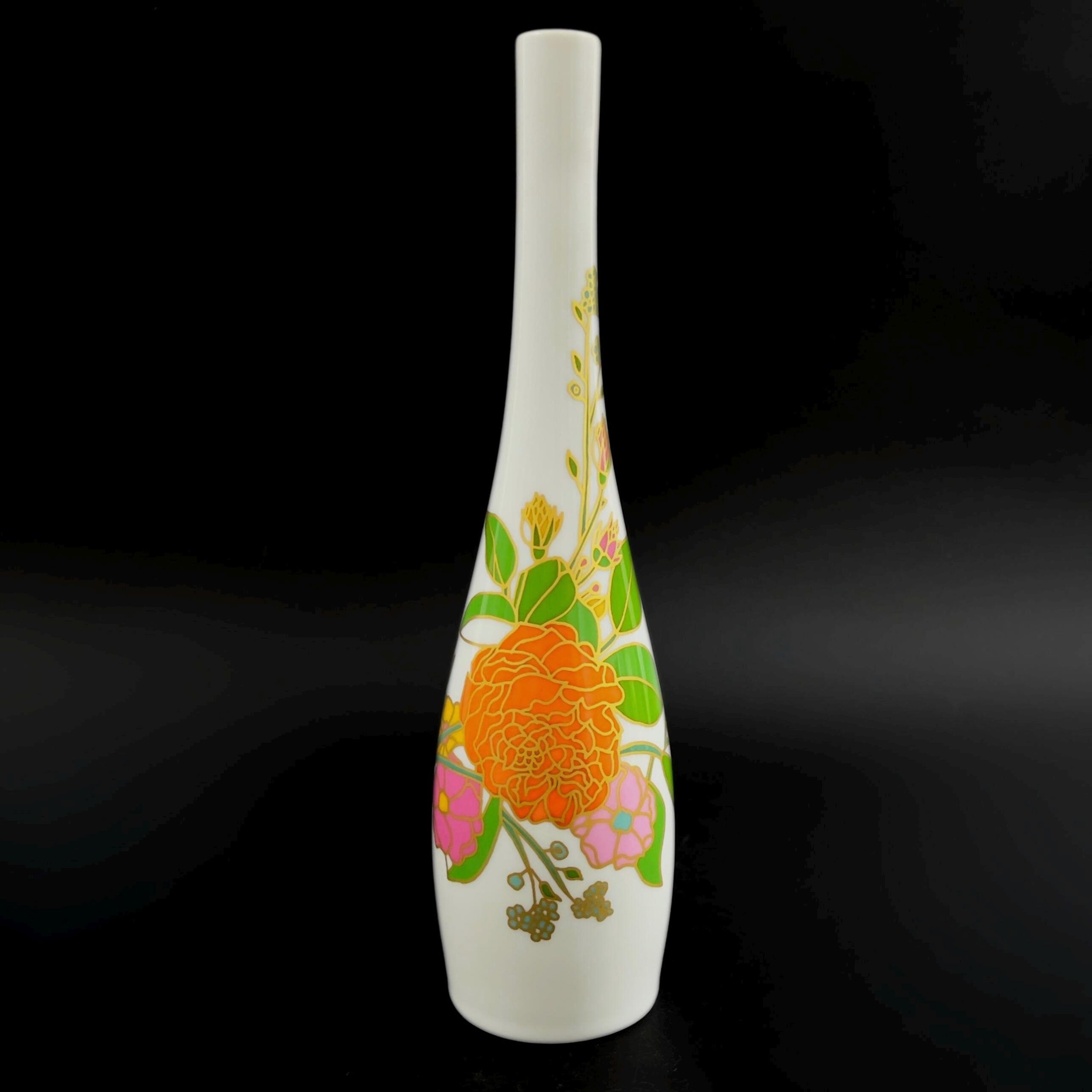 Vintage Rosenthal Studio-Line Vase: Mid-Century Modern Op-Art Floral by Wolf Bauer