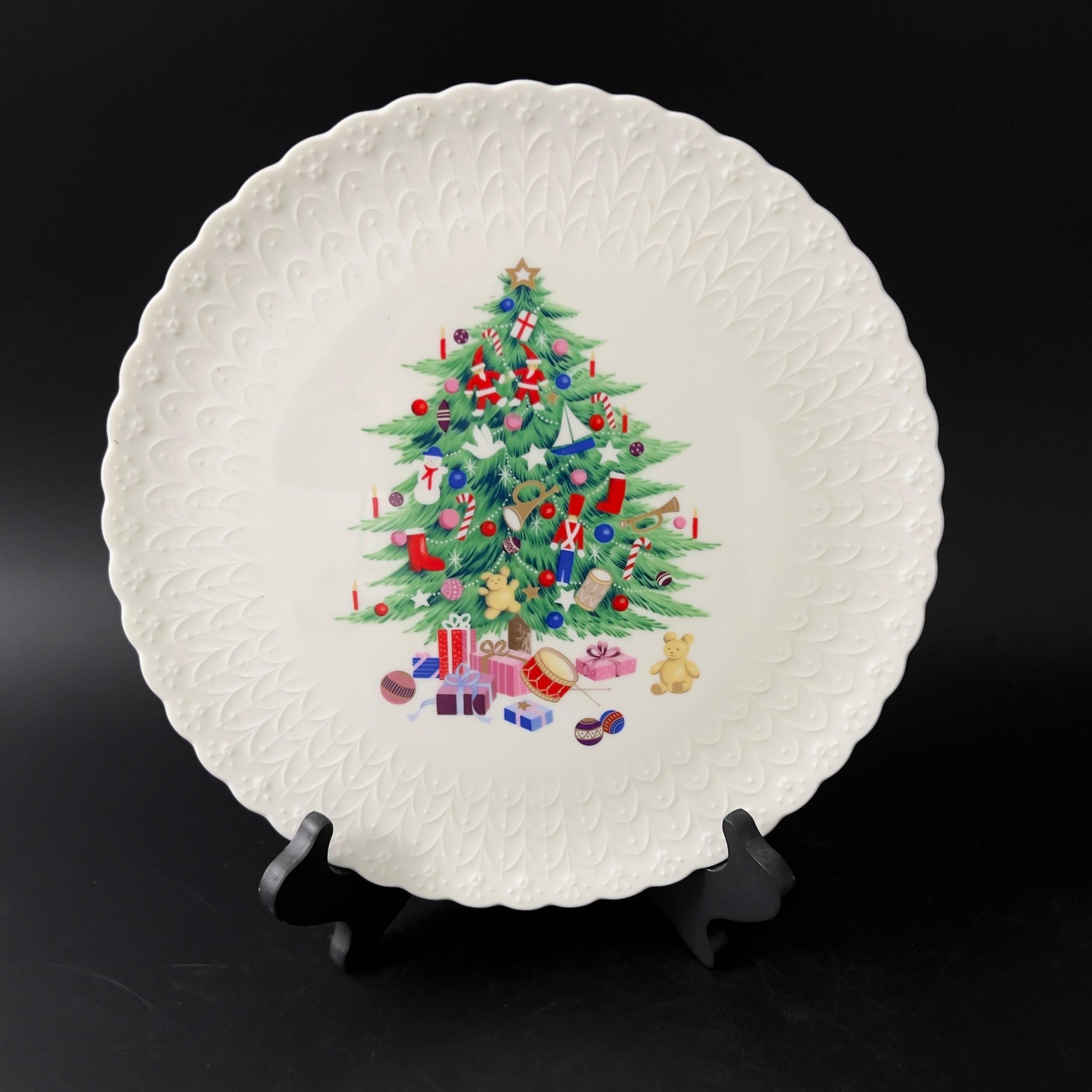 Vintage Mikasa Christmas Cake Plate & Server Set: Bone China Christmas Tree Design - Image 3