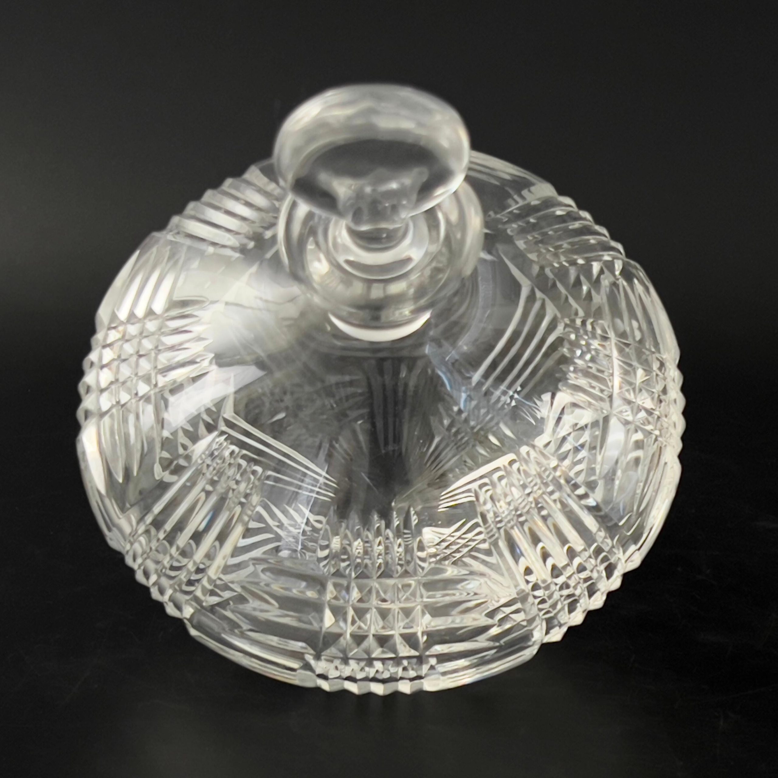 Vintage Lead Crystal Side Resting Decanter with Stopper - Bovary Astral - Image 5