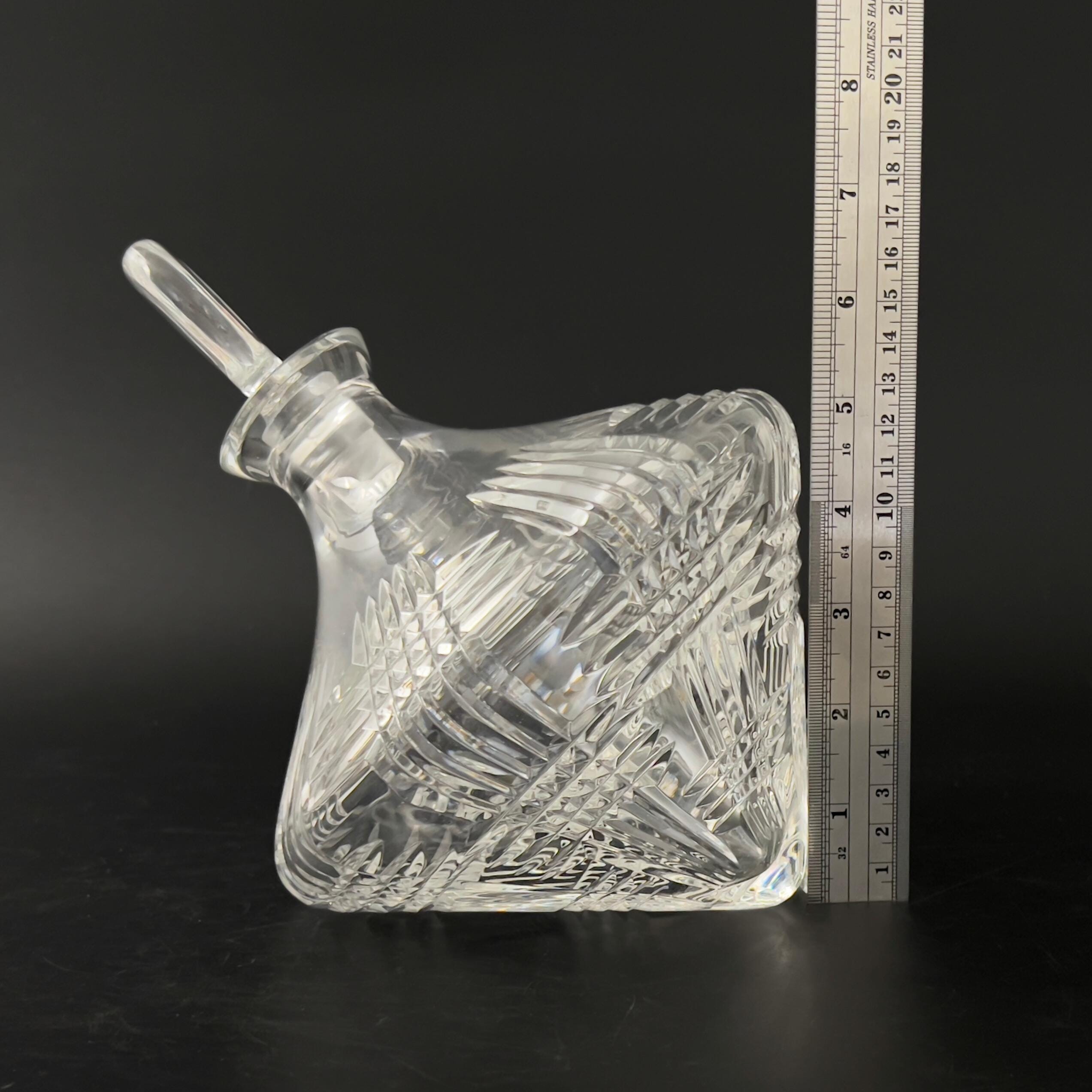 Vintage Lead Crystal Side Resting Decanter with Stopper - Bovary Astral - Image 7