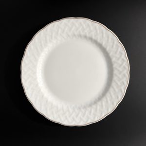 Vintage Bernardaud Limoges Platter: Baudelaire Basketweave, Gold Trim (11.5-Inch)