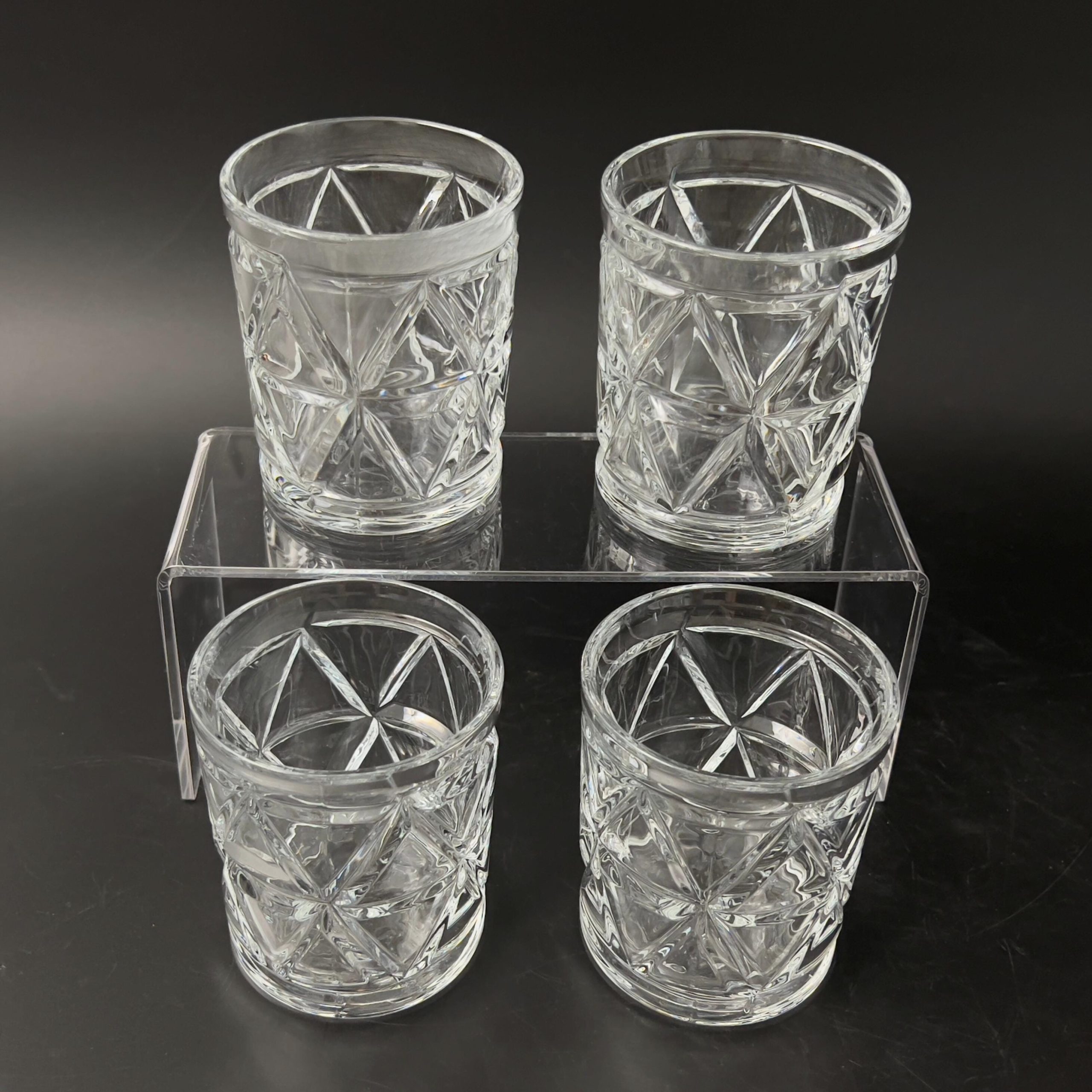 Vintage Crystal Whiskey Glasses Set: Cut Glass Double Old Fashioned (Set of 4) - Image 6