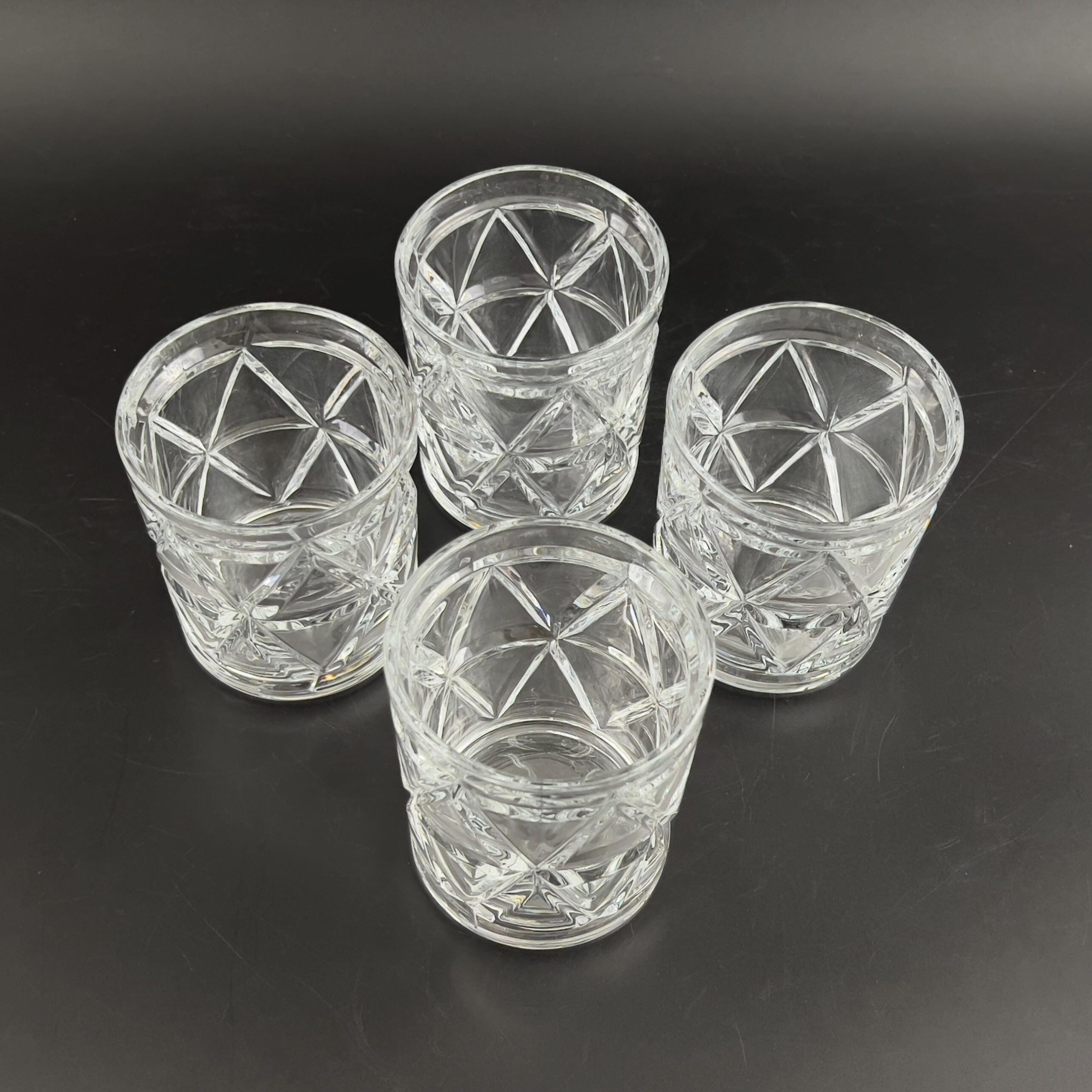 Vintage Crystal Whiskey Glasses Set: Cut Glass Double Old Fashioned (Set of 4) - Image 5