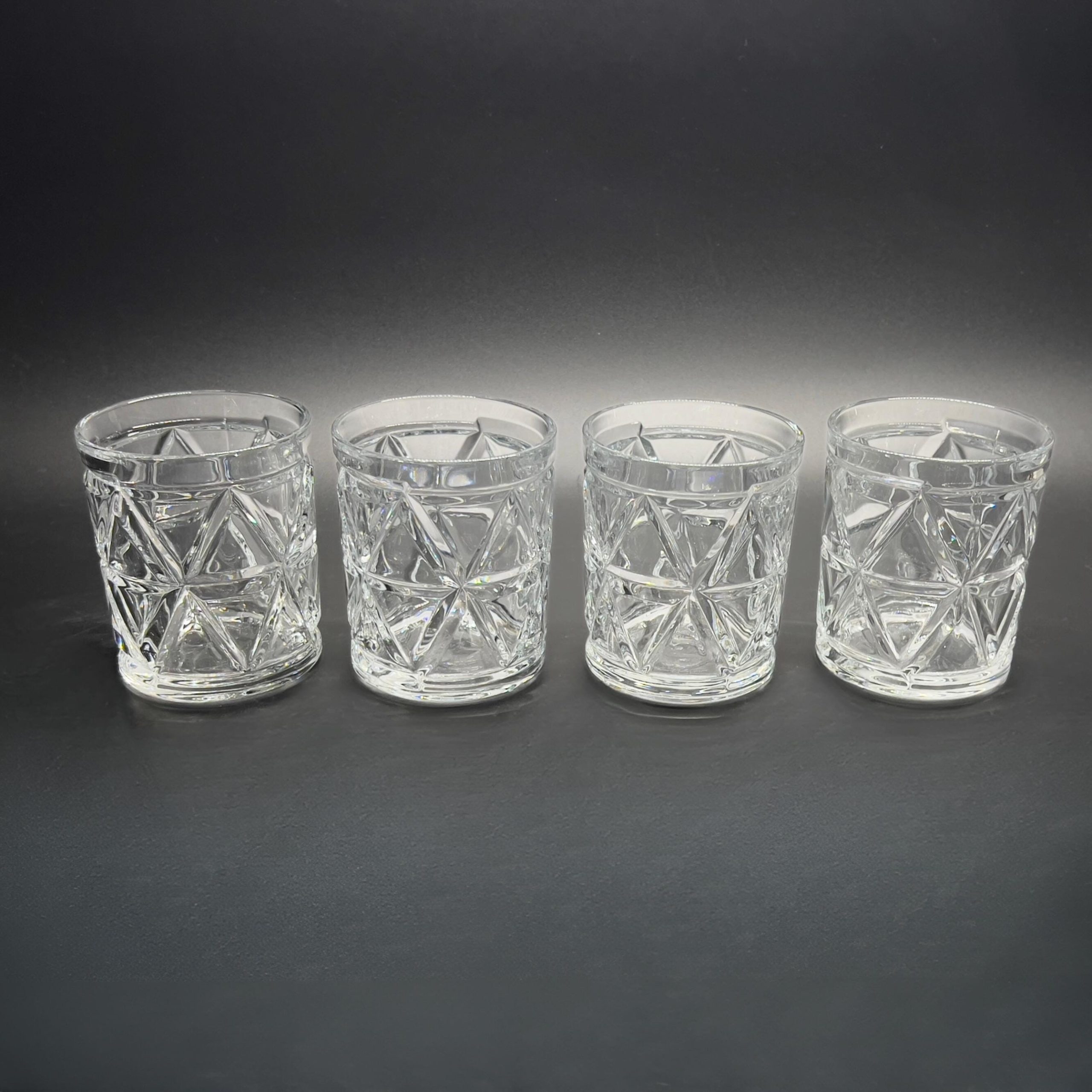 Vintage Crystal Whiskey Glasses Set: Cut Glass Double Old Fashioned (Set of 4) - Image 3