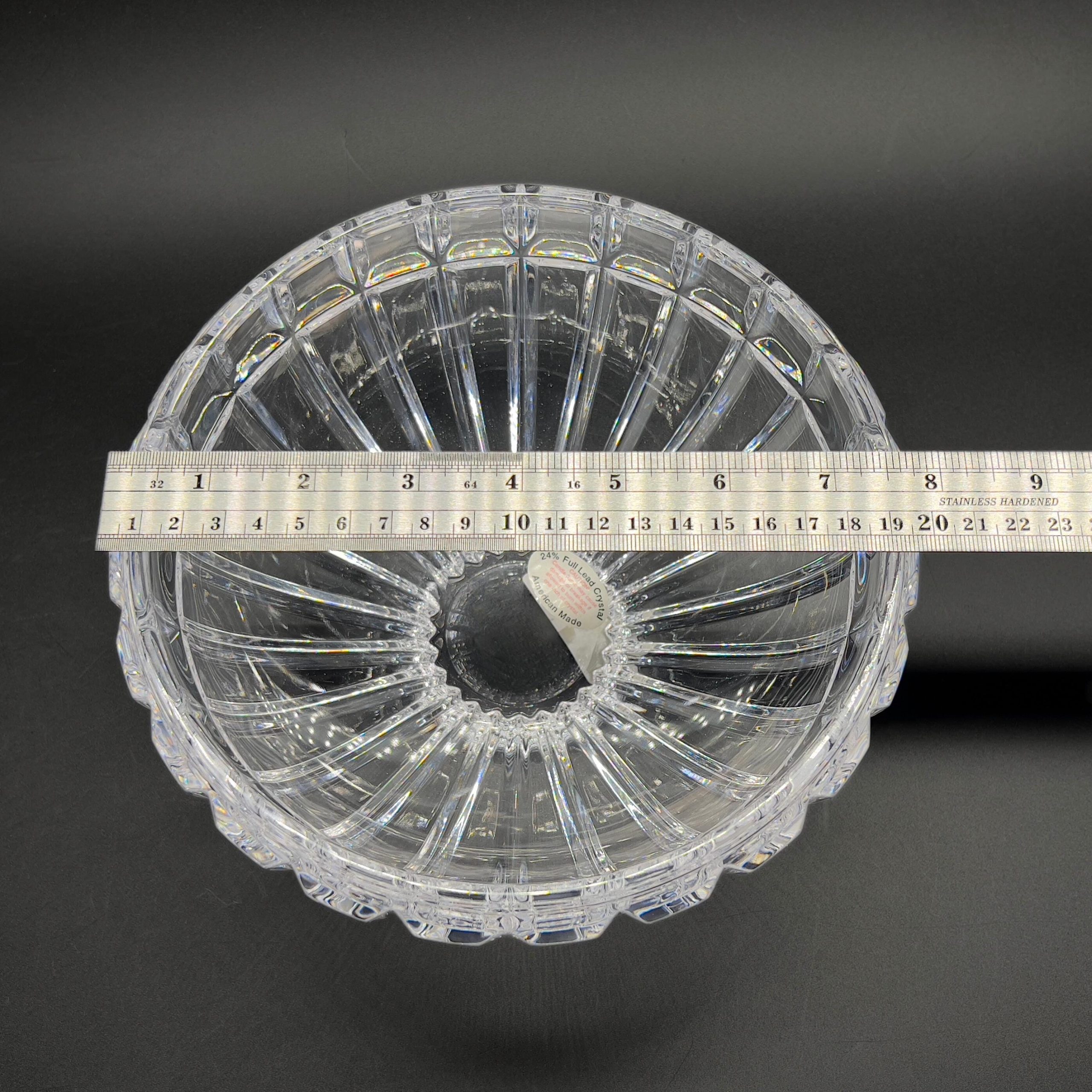 Mikasa Austrian Cut Crystal Bowl with Gold Tone Stand (Original Box) - Image 10