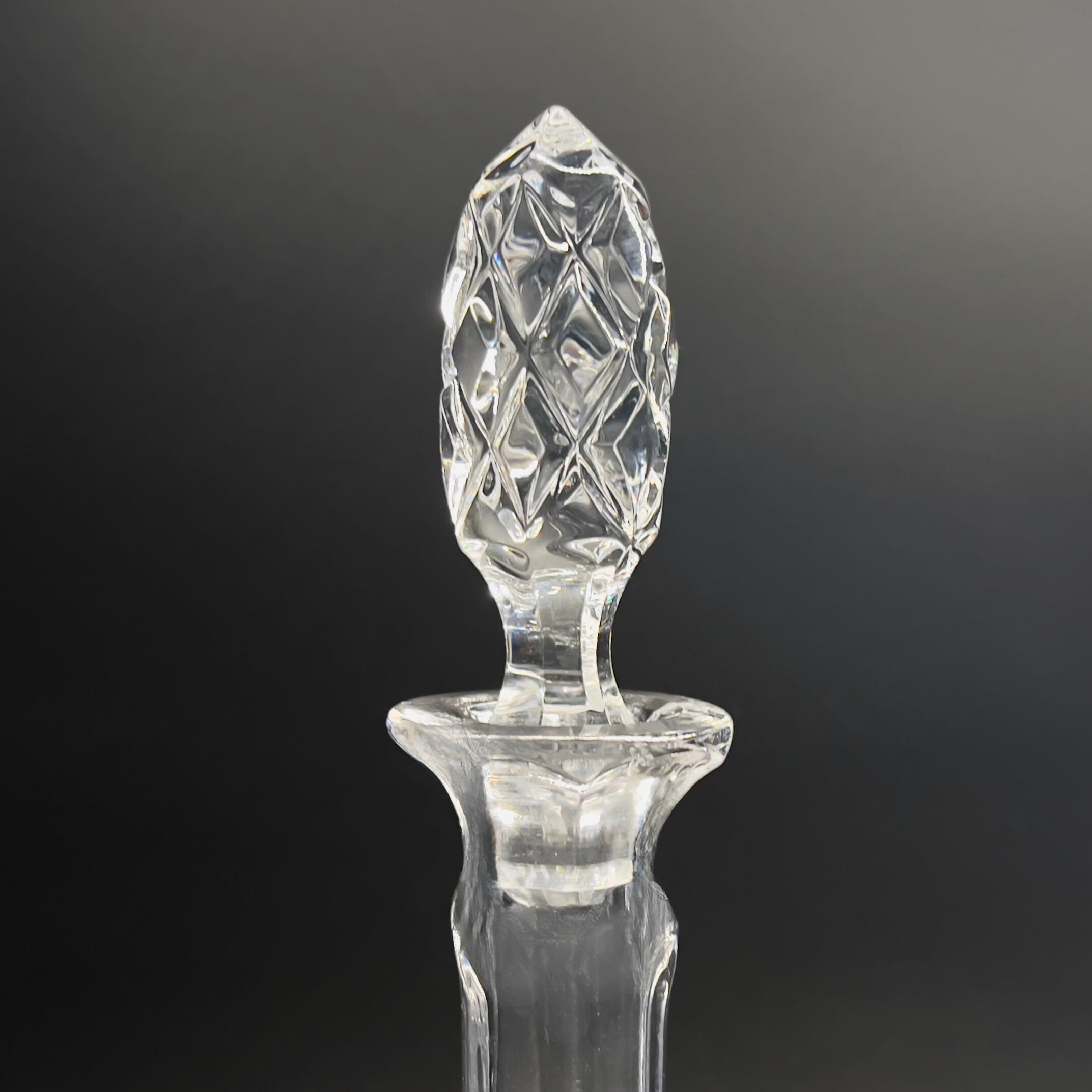 Vintage Cut Crystal Decanter: Mid-Century Barware with Etched Poppies - Image 9