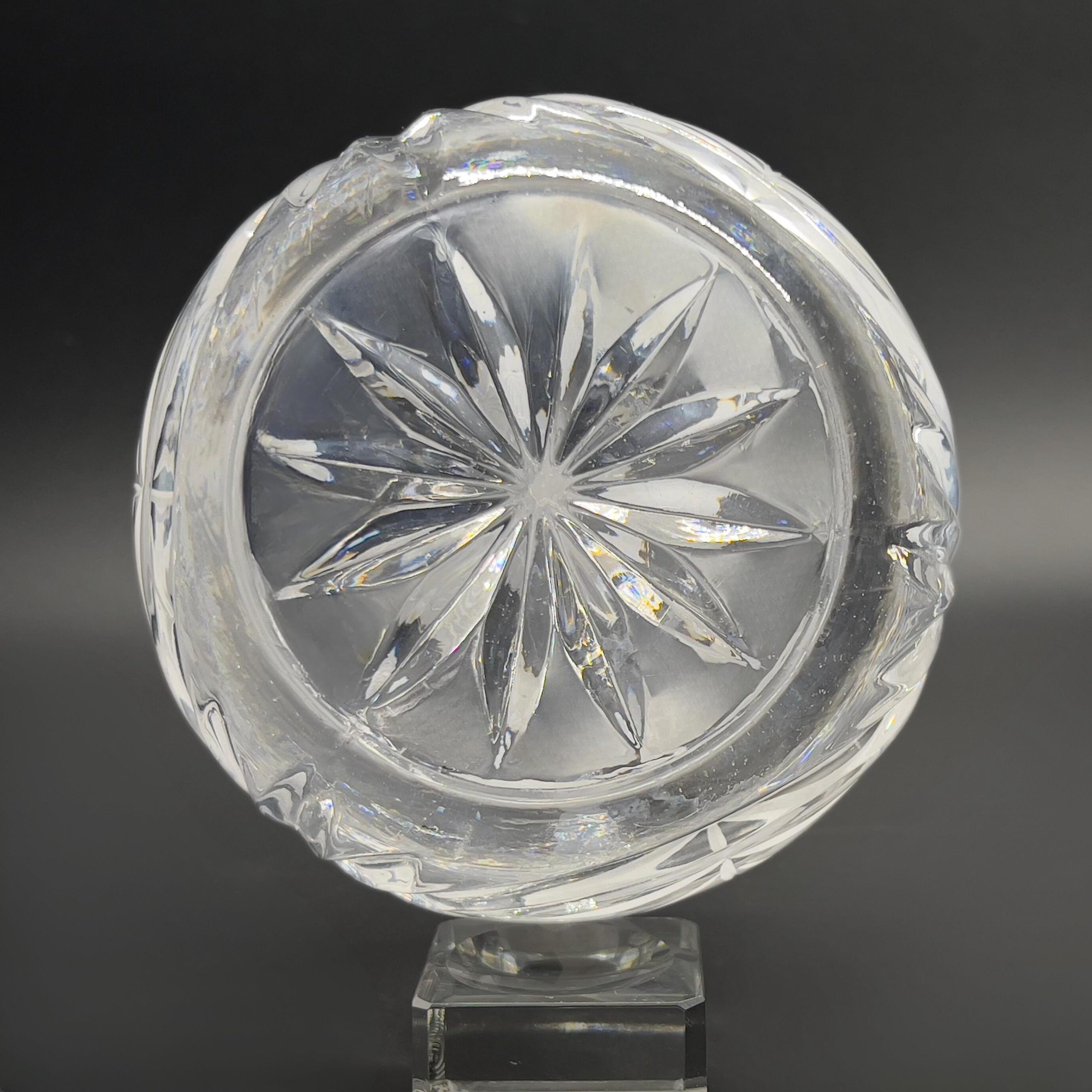 Vintage Cut Crystal Decanter: Mid-Century Barware with Etched Poppies - Image 10