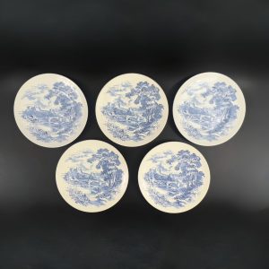 Wedgwood Countryside Blue Plates (Set of 5): English Cottage Decor