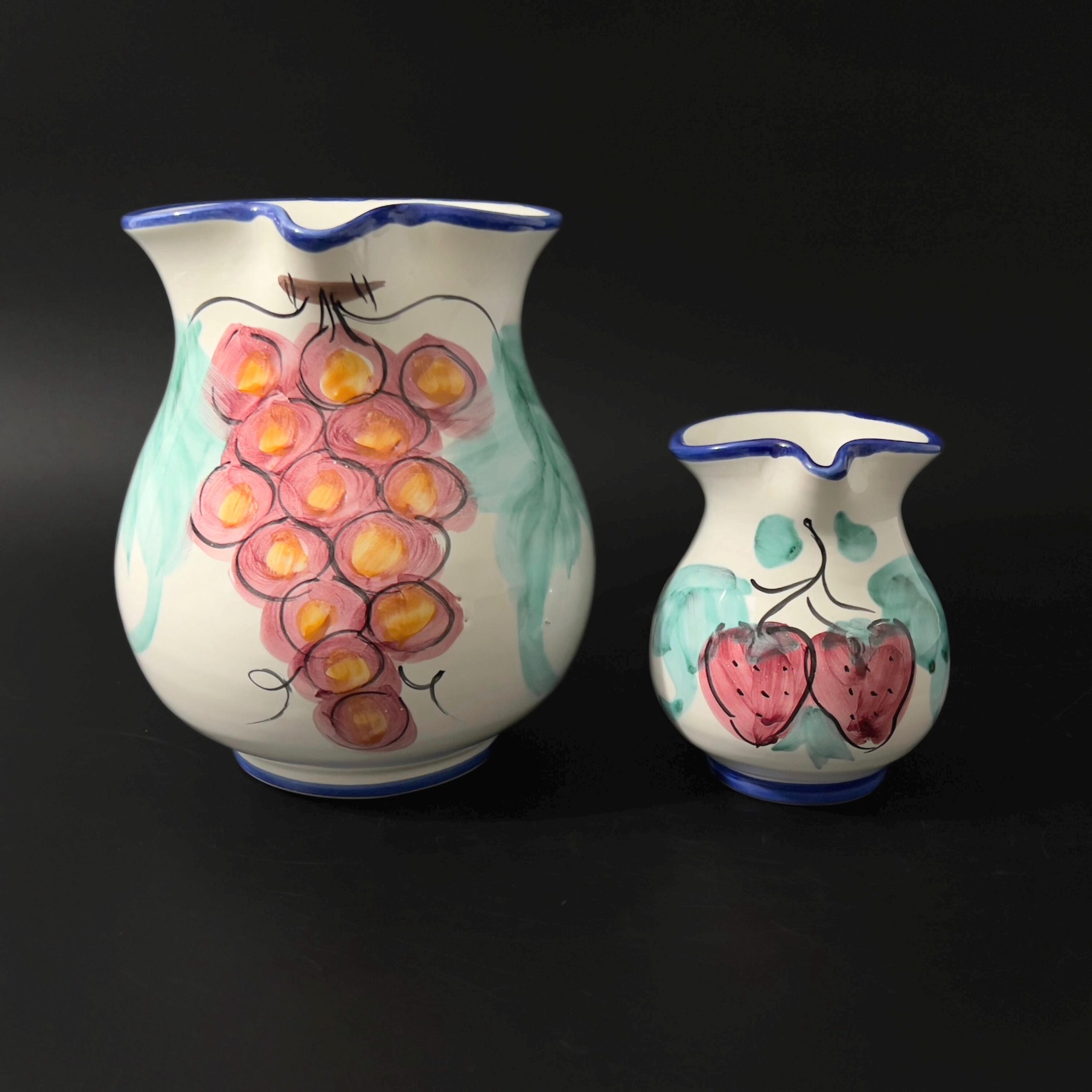 Vintage Vietri Italy Ceramic Pitcher Set: Hand-Painted Grape & Strawberry Buon Giorno - Image 5