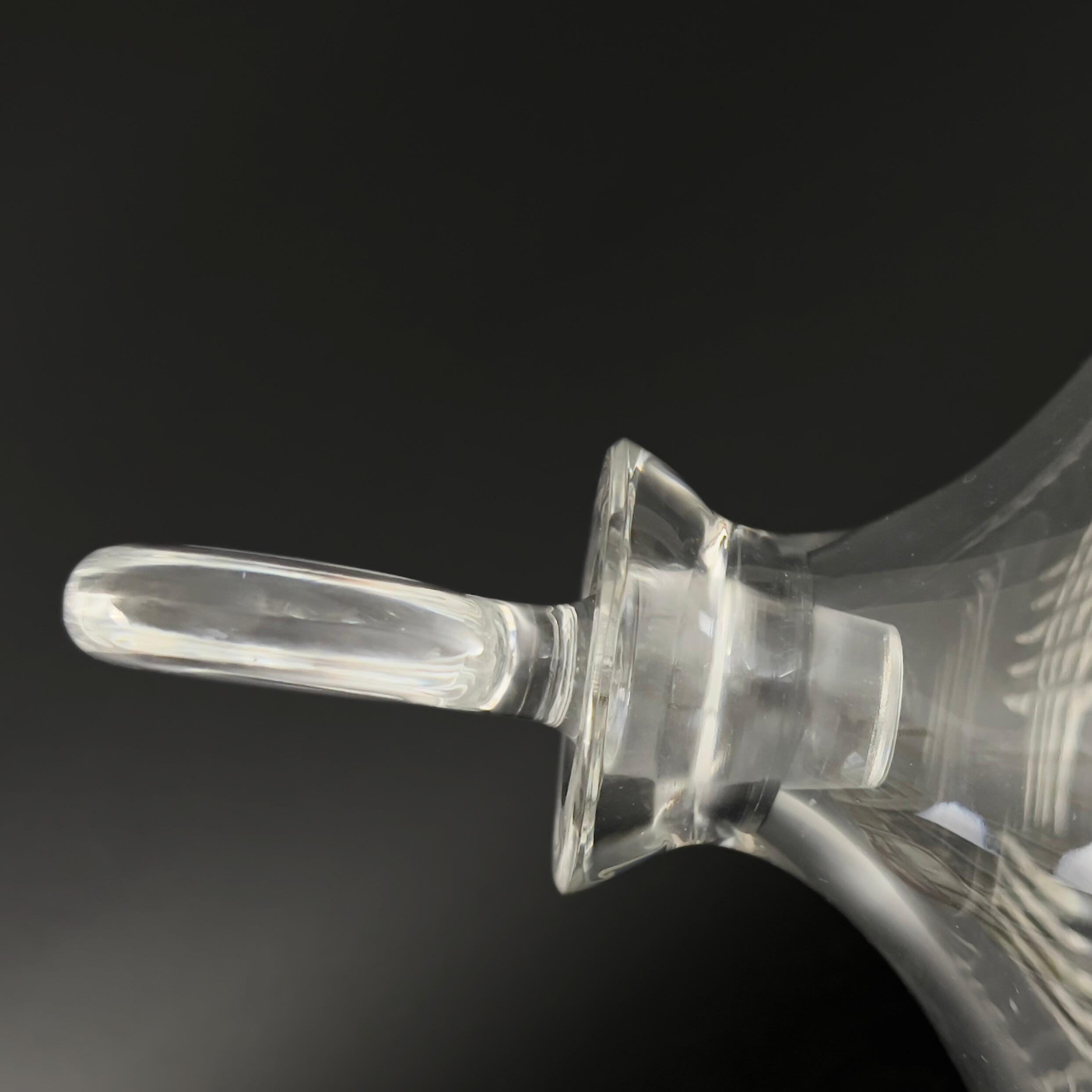 Vintage Lead Crystal Side Resting Decanter with Stopper - Bovary Astral - Image 9