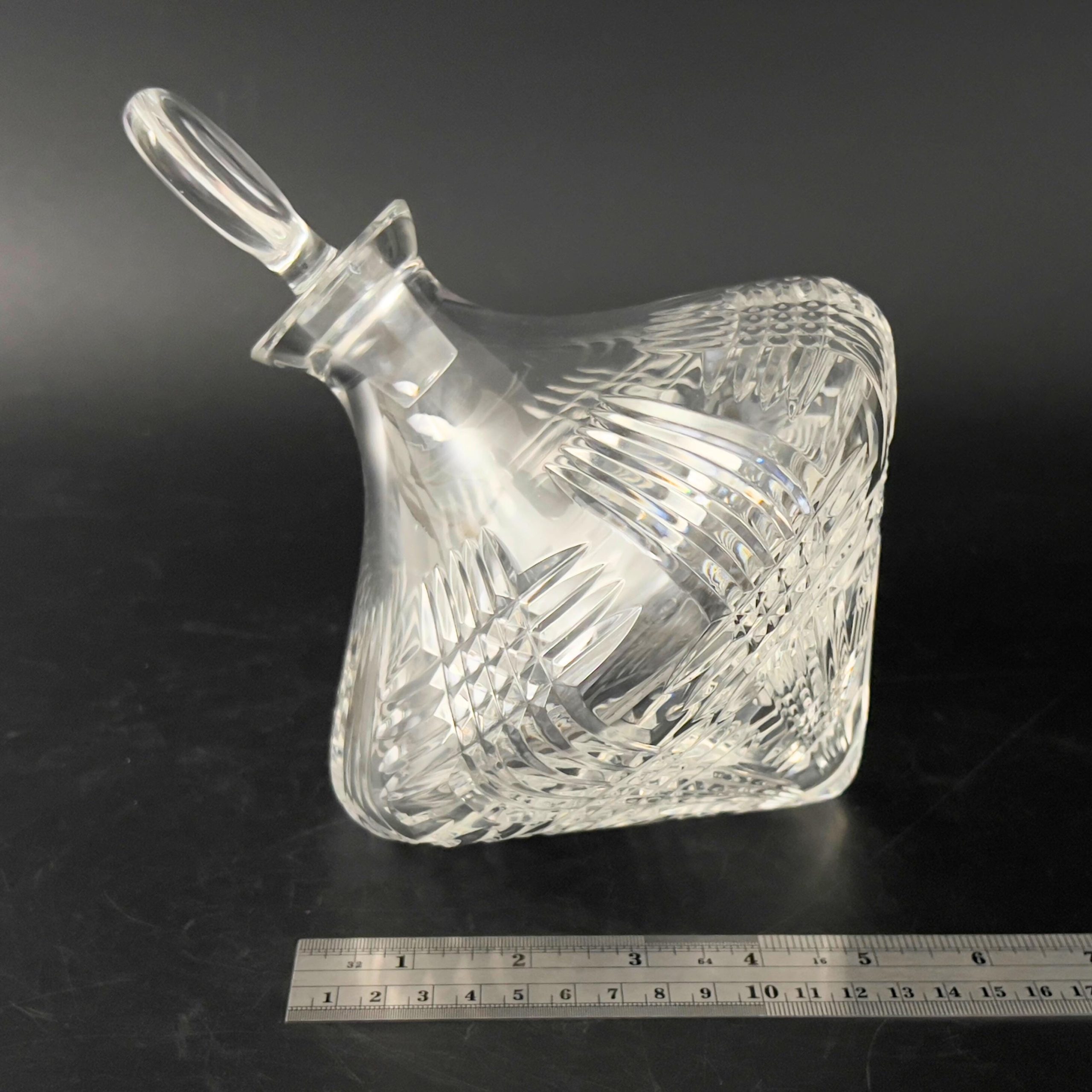 Vintage Lead Crystal Side Resting Decanter with Stopper - Bovary Astral - Image 8