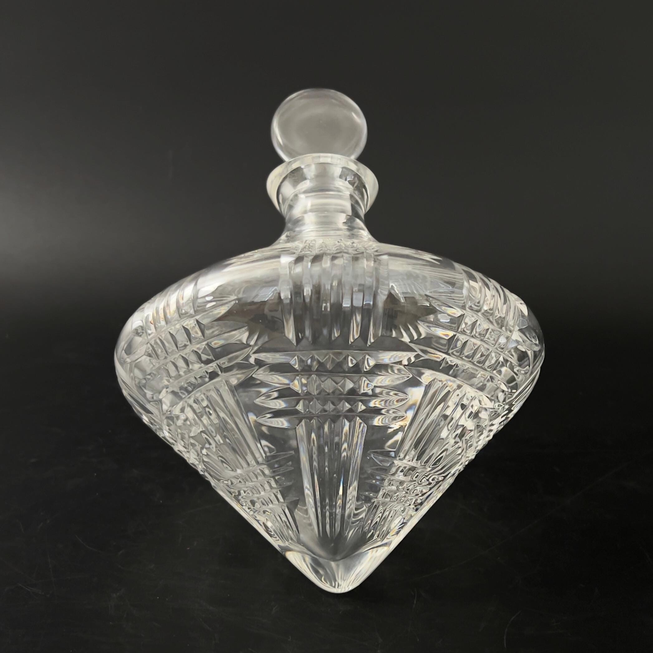 Vintage Lead Crystal Side Resting Decanter with Stopper - Bovary Astral - Image 4