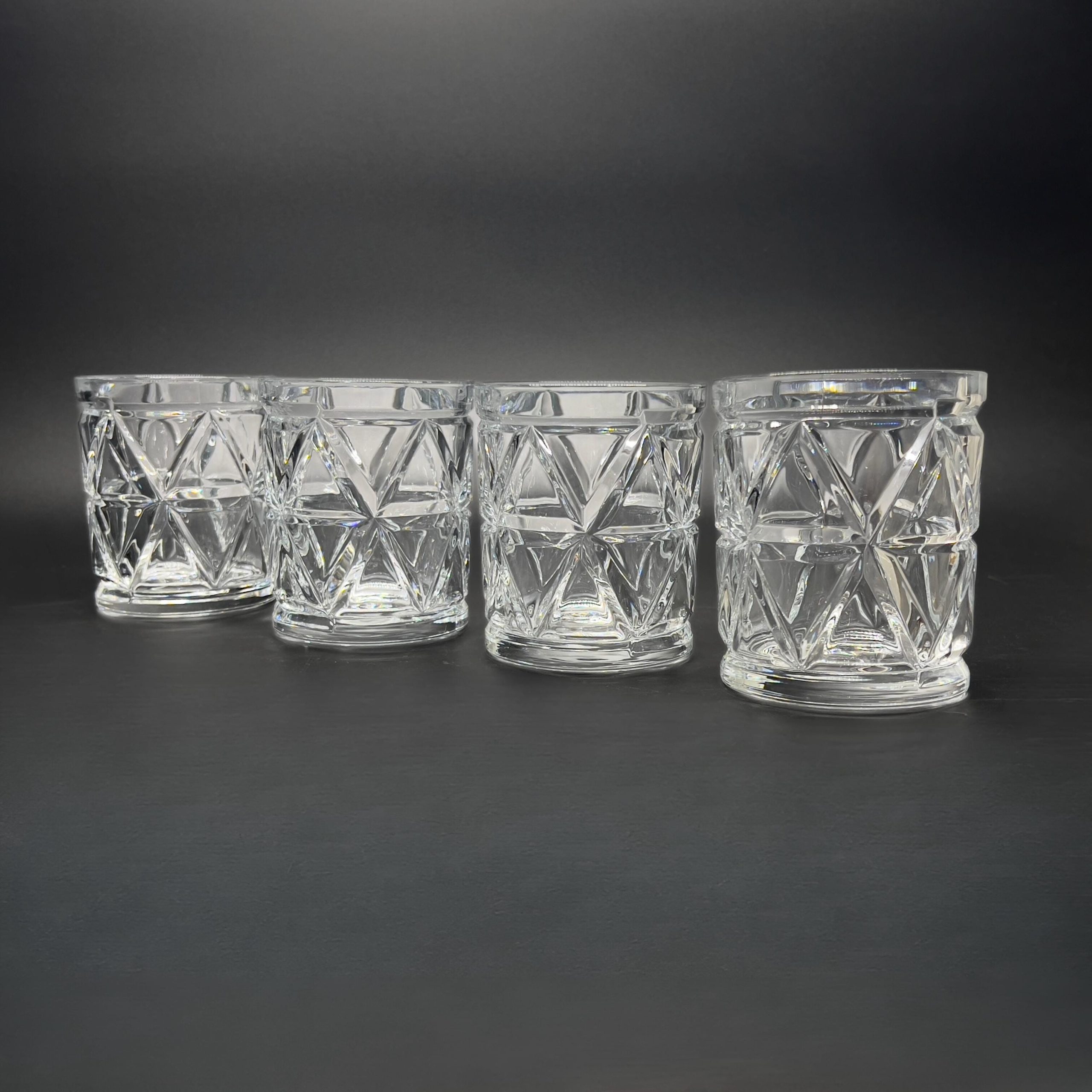 Vintage Crystal Whiskey Glasses Set: Cut Glass Double Old Fashioned (Set of 4) - Image 4