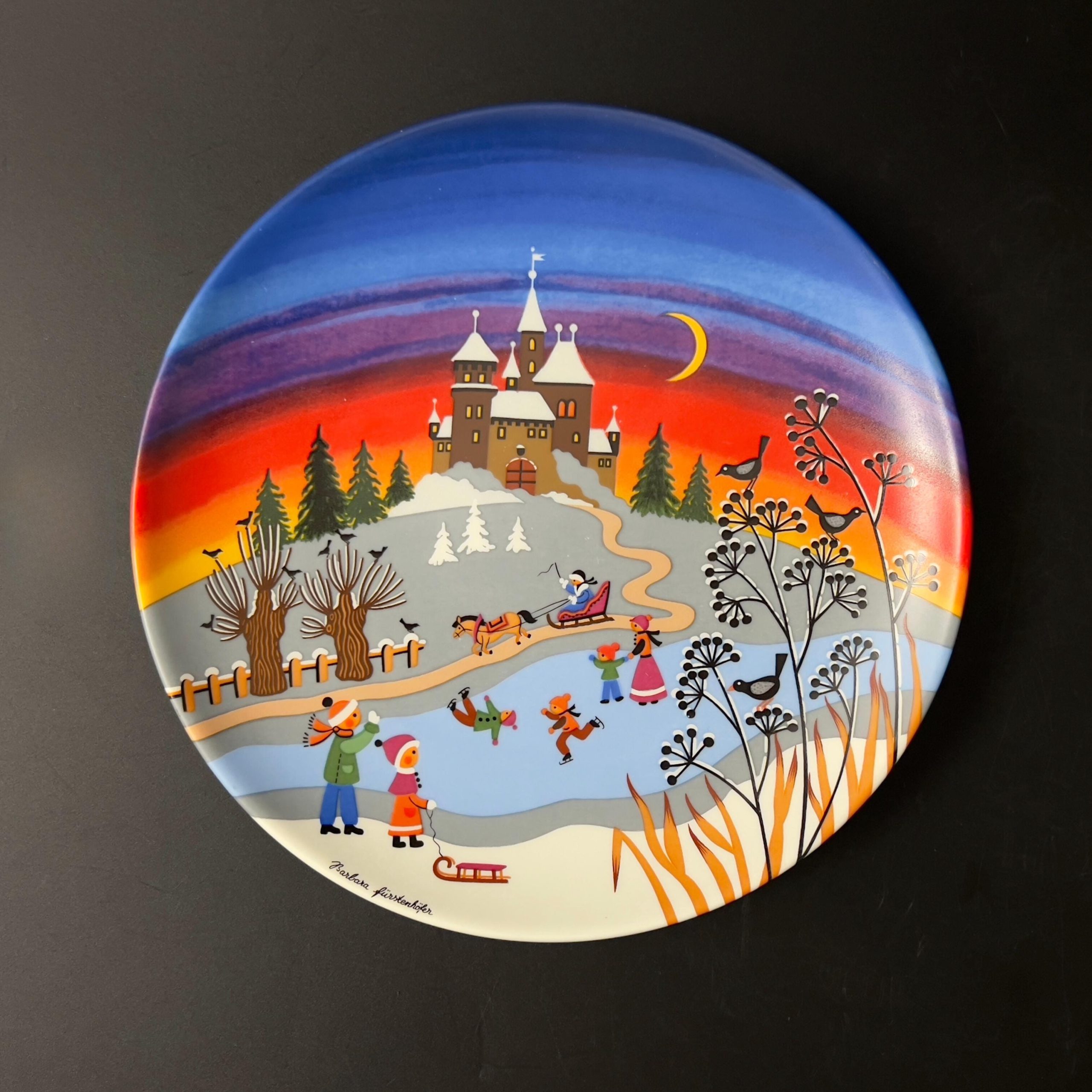 Vintage Barbara Fürstenhöfer Bavarian Wall Plates: Autumn & Winter Set - Image 5