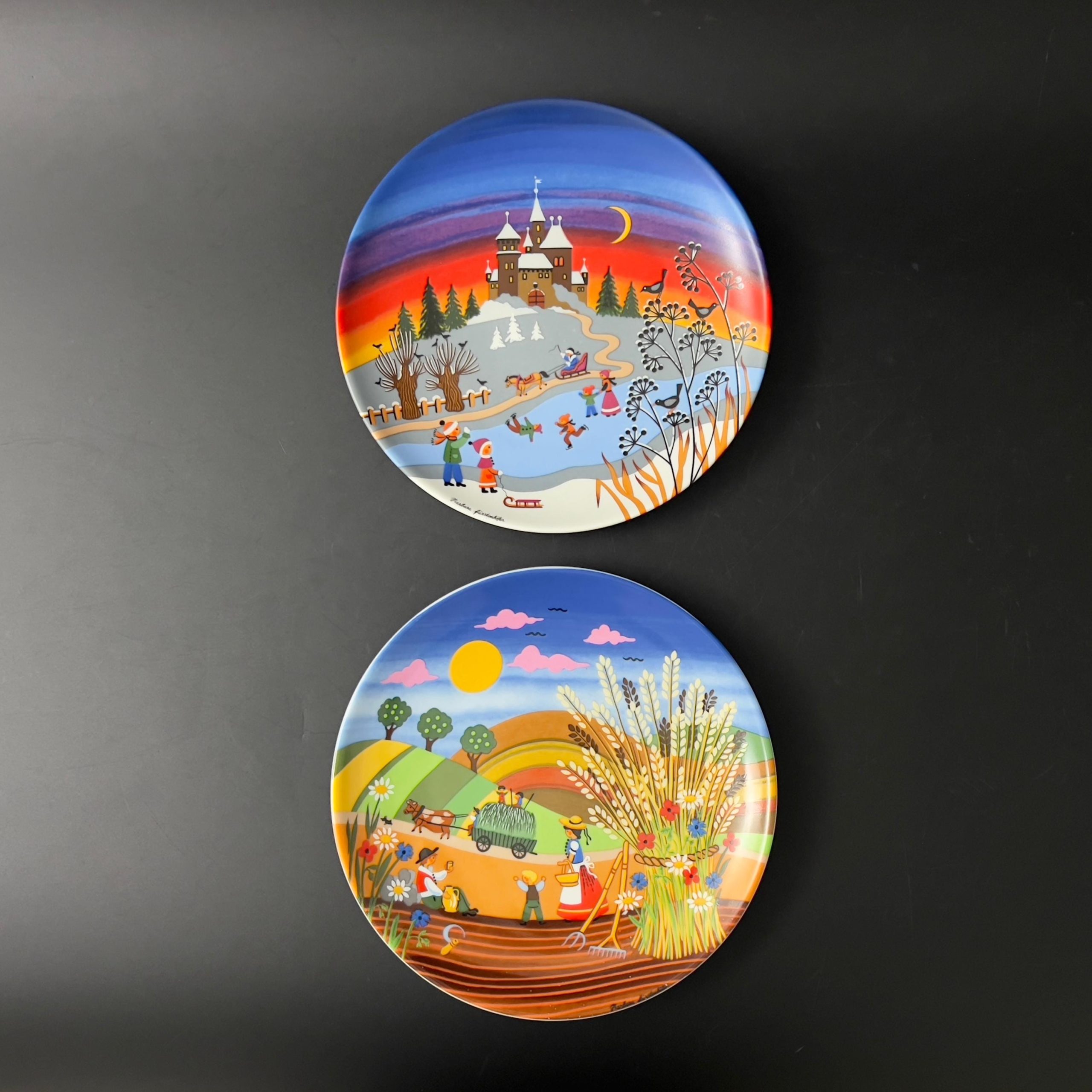 Vintage Barbara Fürstenhöfer Bavarian Wall Plates: Autumn & Winter Set - Image 4
