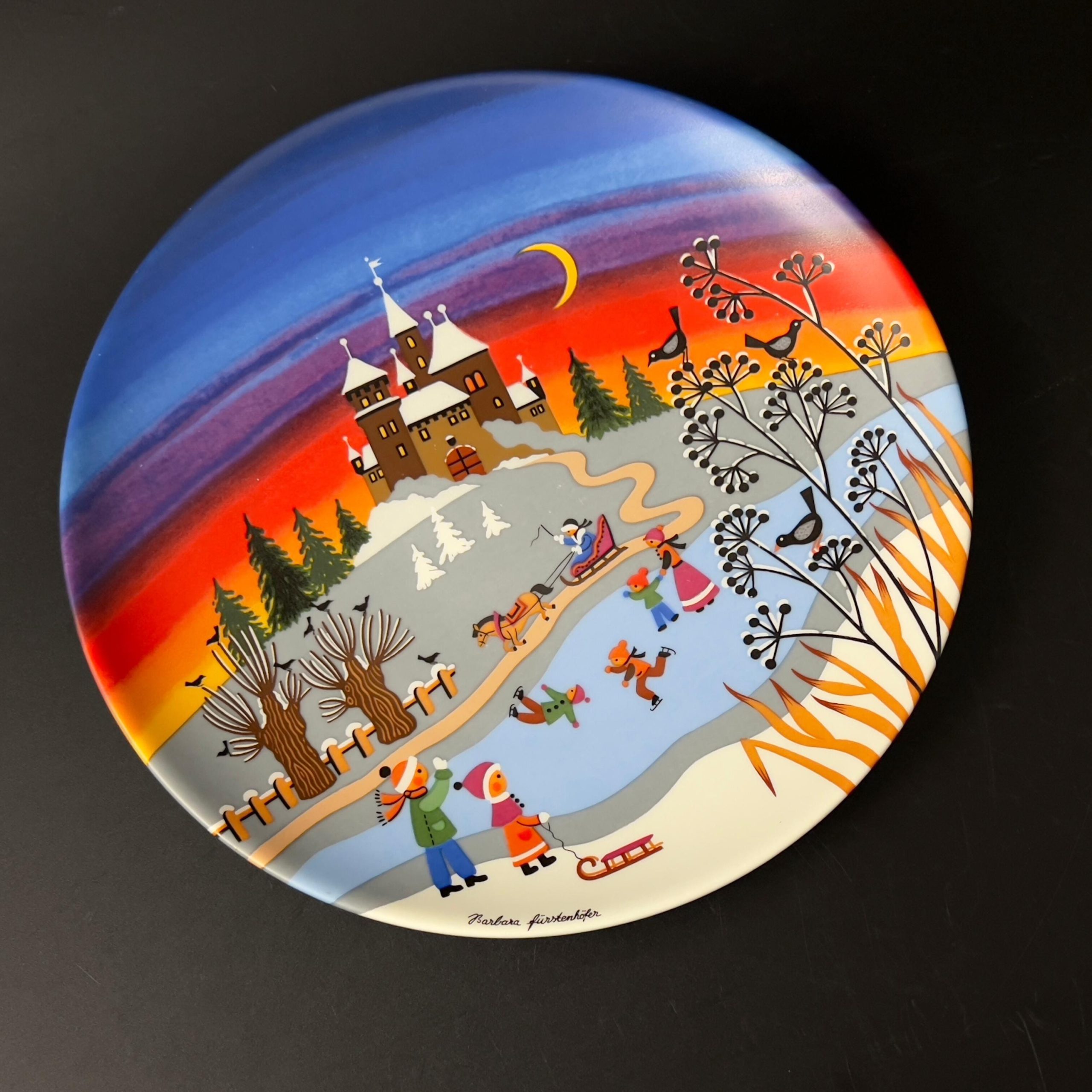 Vintage Barbara Fürstenhöfer Bavarian Wall Plates: Autumn & Winter Set - Image 7