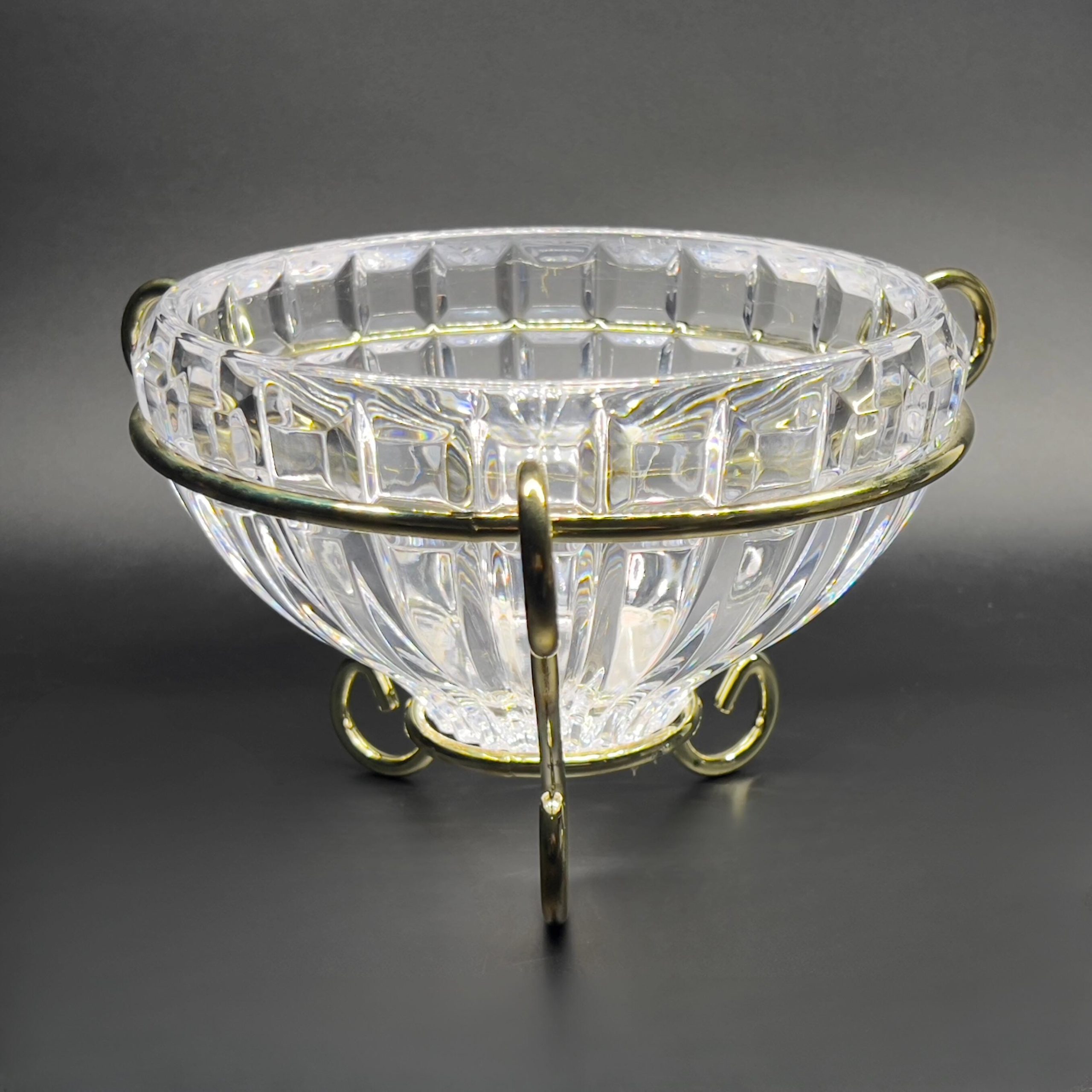 Mikasa Austrian Cut Crystal Bowl with Gold Tone Stand (Original Box) - Image 4