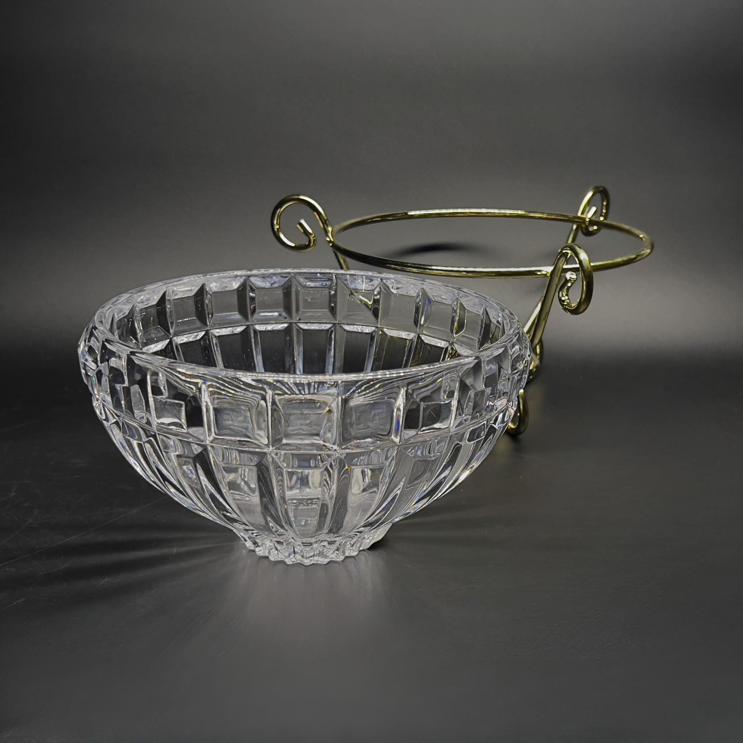 Mikasa Austrian Cut Crystal Bowl with Gold Tone Stand (Original Box) - Image 8