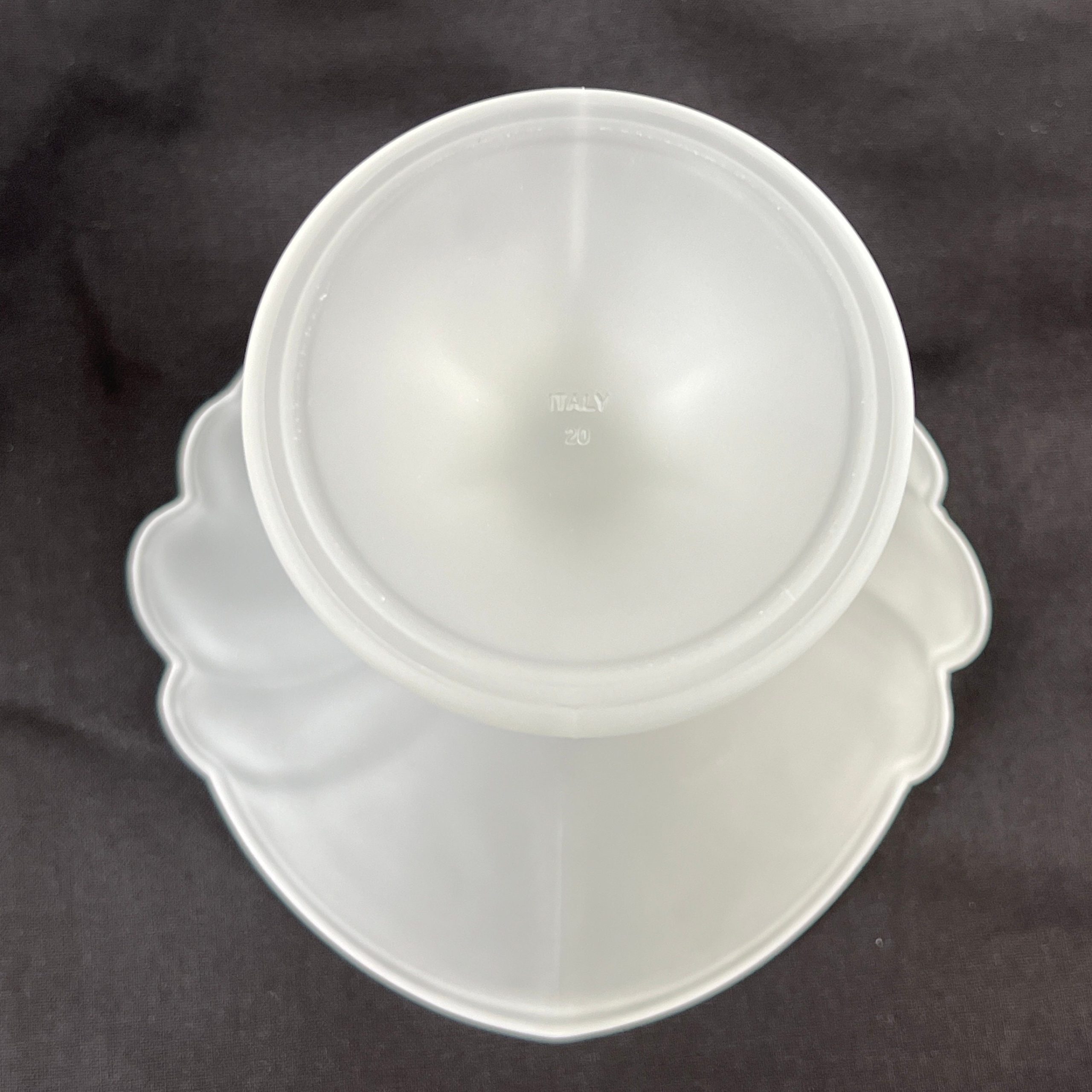 Vintage Art Deco Frosted Glass Pedestal Bowls - Set of 4, Italy - Image 5