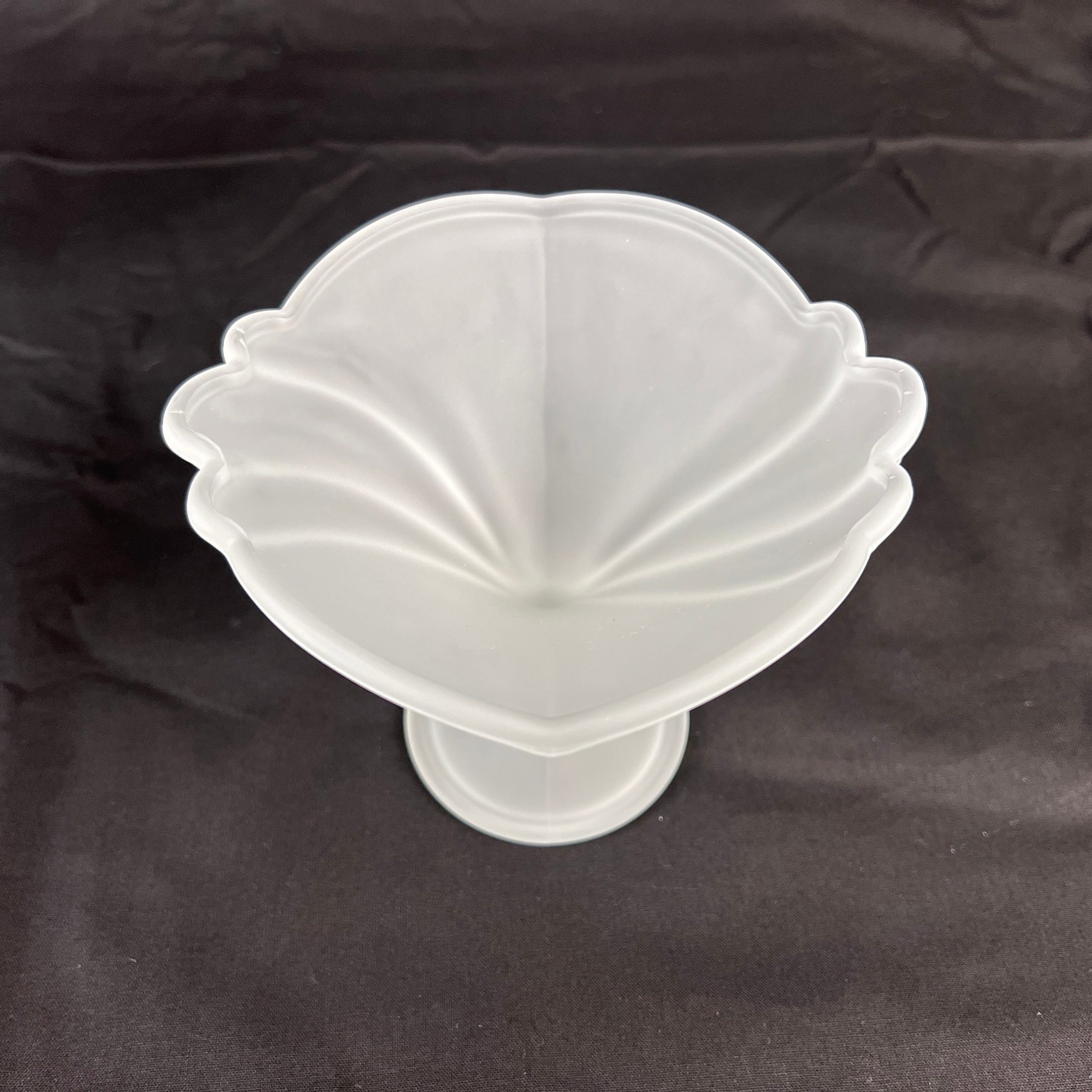 Vintage Art Deco Frosted Glass Pedestal Bowls - Set of 4, Italy - Image 4