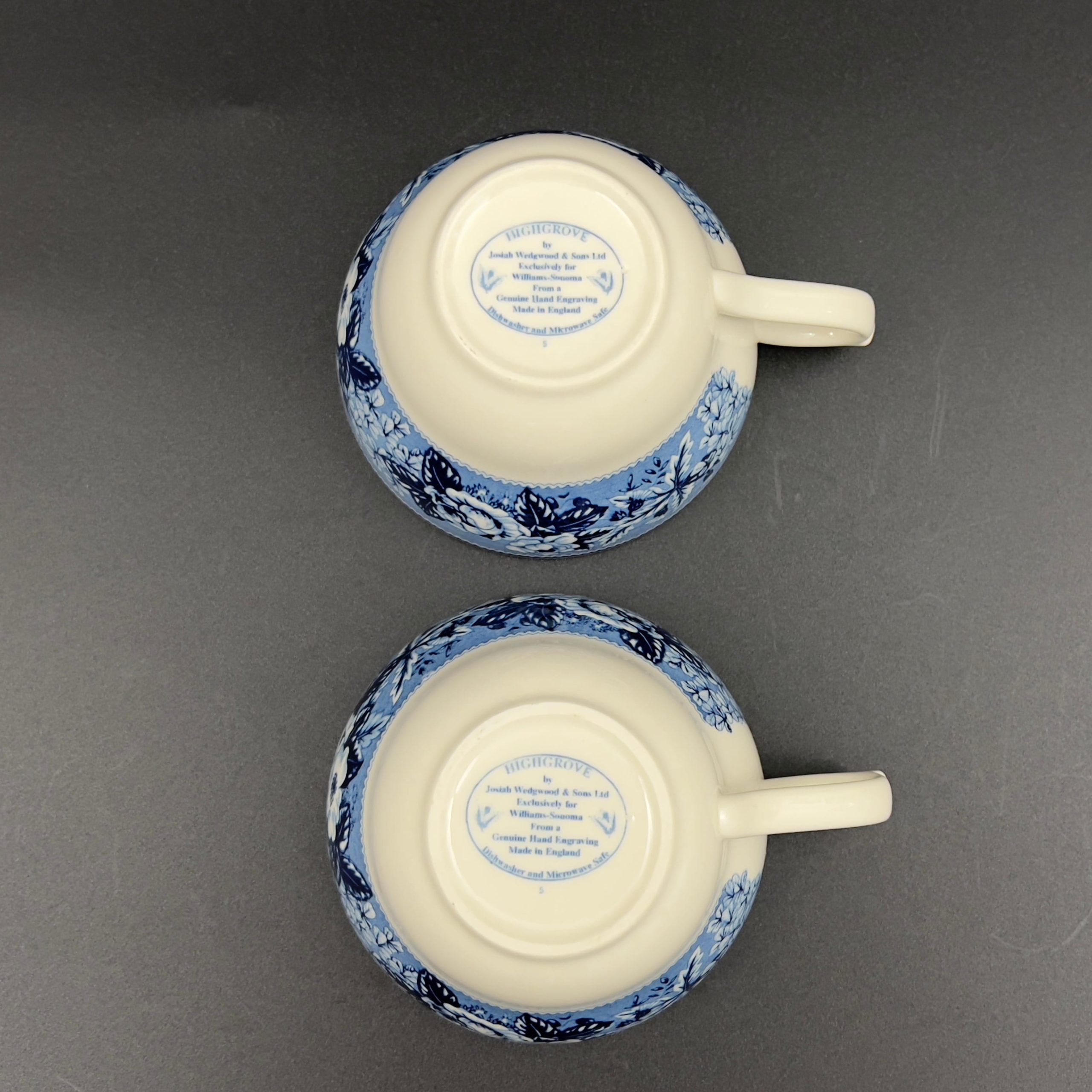 Vintage Wedgwood Highgrove Teacup and Saucer Set: Blue Floral Transferware - Image 10
