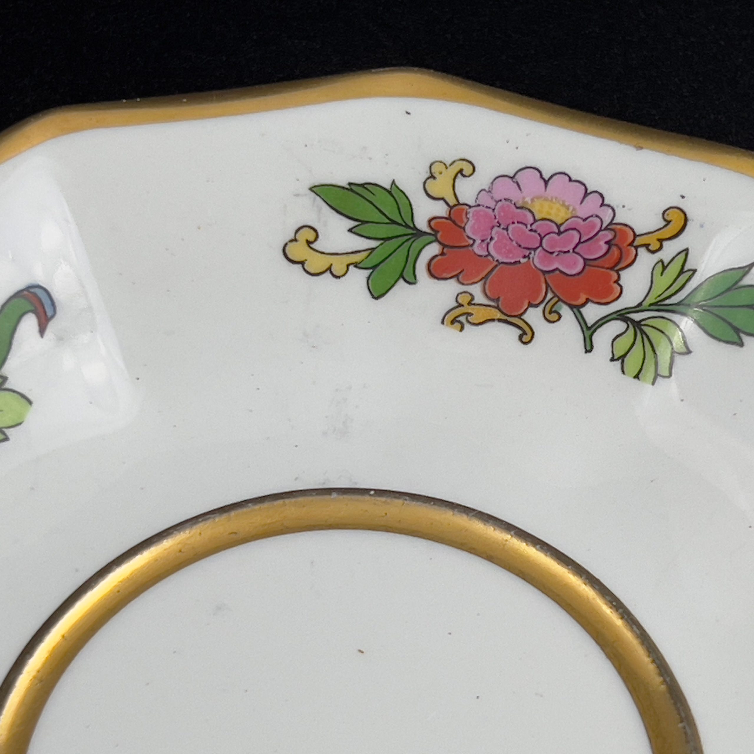 Rare 1913 Johnson Bros Fushan Cup and Saucer: Oriental Birds & Flowers - Image 9