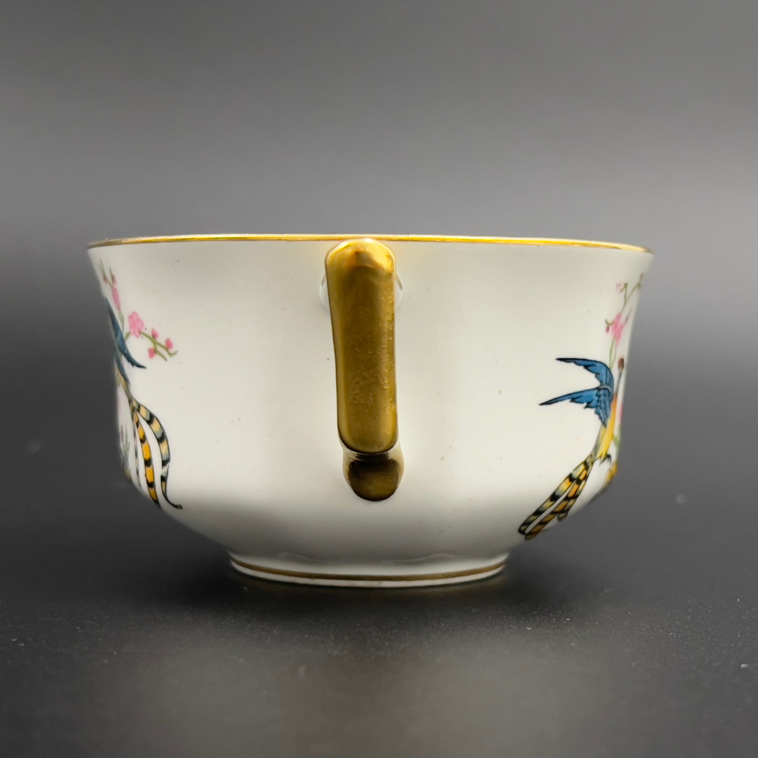 Rare 1913 Johnson Bros Fushan Cup and Saucer: Oriental Birds & Flowers - Image 5