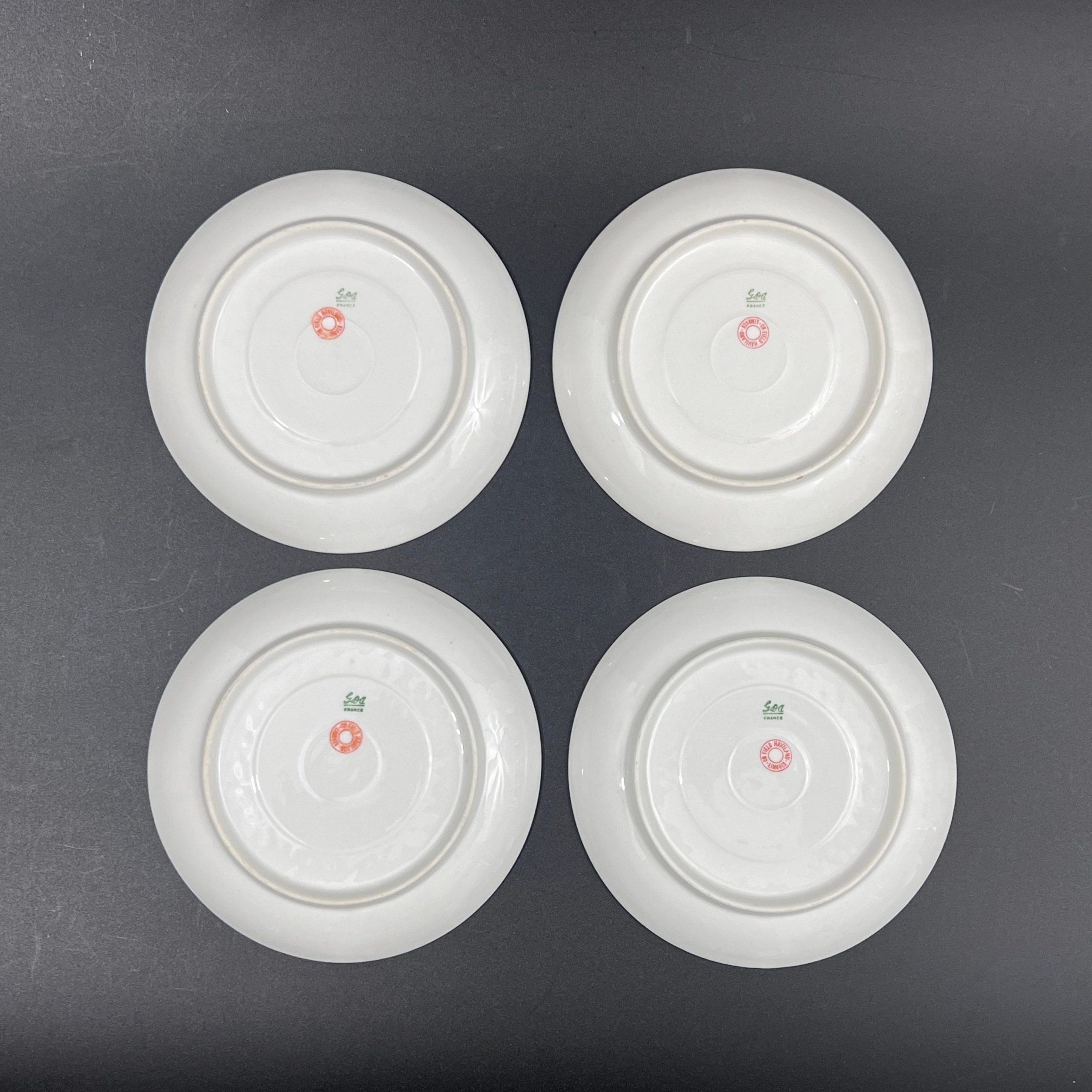 Antique Haviland Limoges Teacups & Saucers: Floral Schleiger 378b Pattern, Set of 4 - Image 7