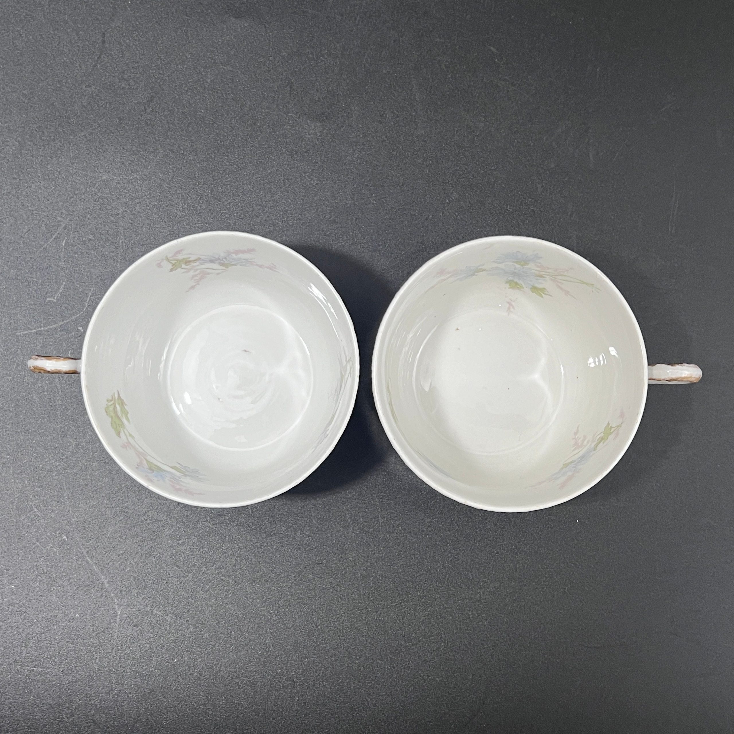Antique Haviland Limoges Teacups & Saucers: Floral Schleiger 378b Pattern, Set of 4 - Image 11