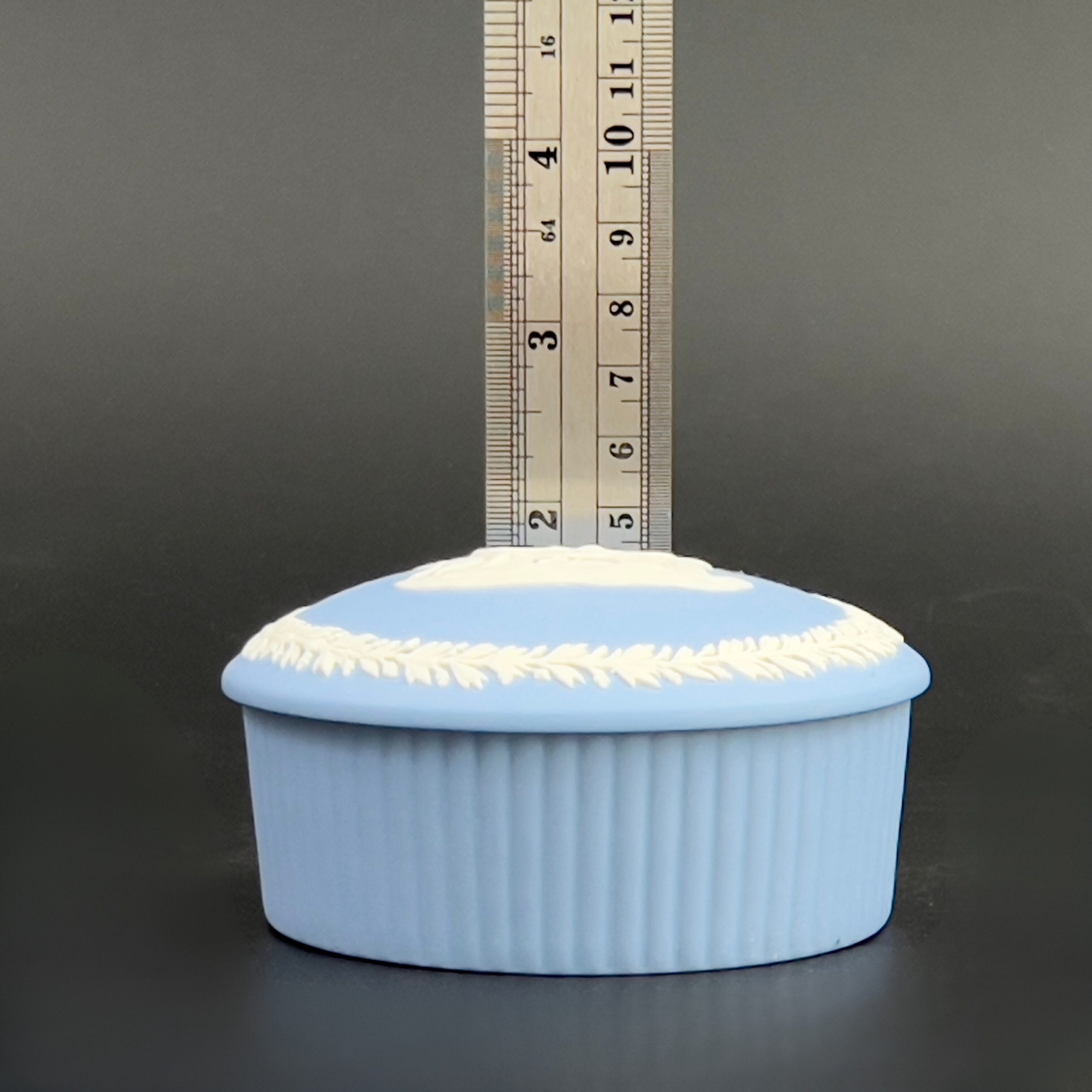 Vintage Wedgwood Blue Jasperware Box: Pegasus Trinket Dish - Image 8