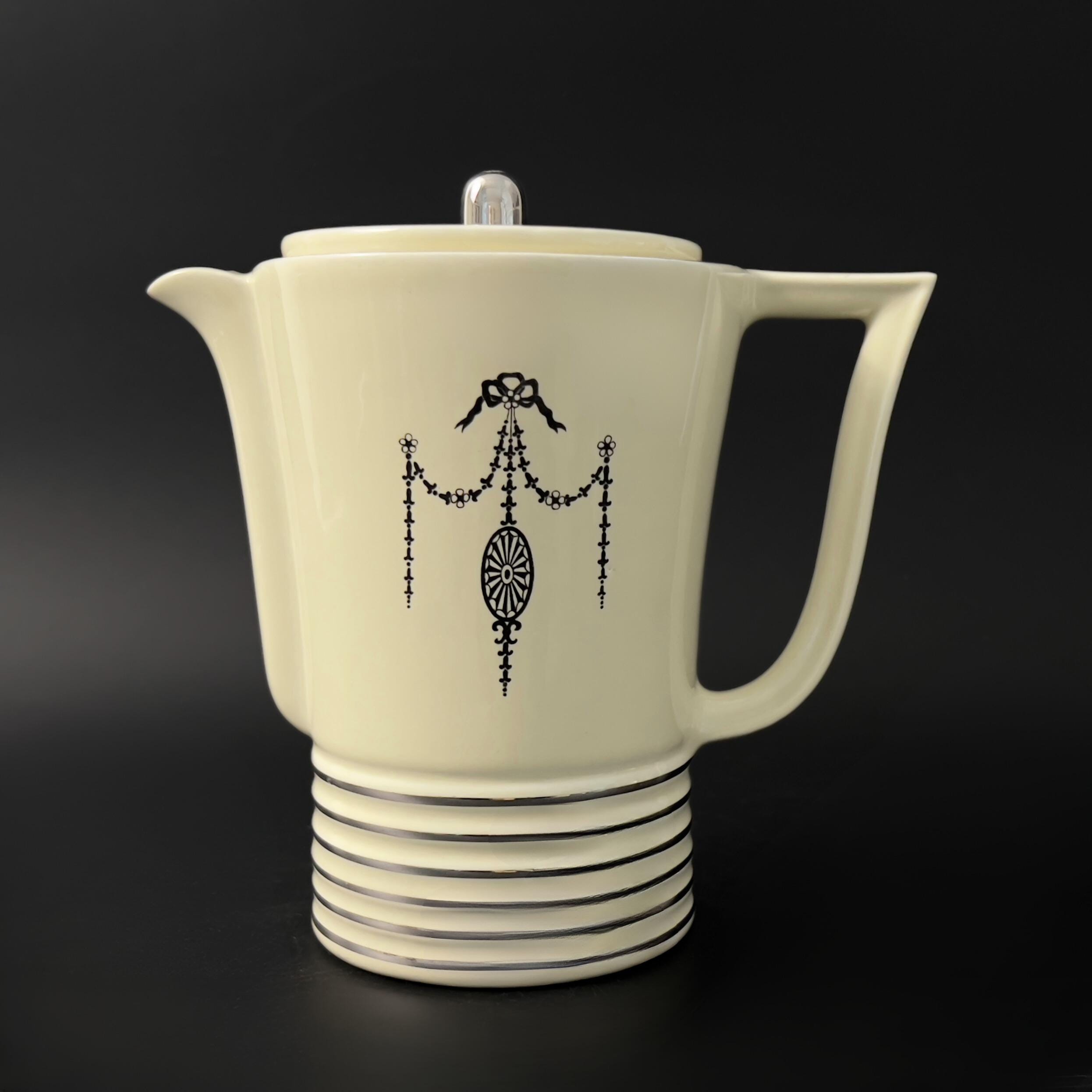 Vintage Art Deco Coffee Pot: Efcolite China Brew-Best, 1930s Decor