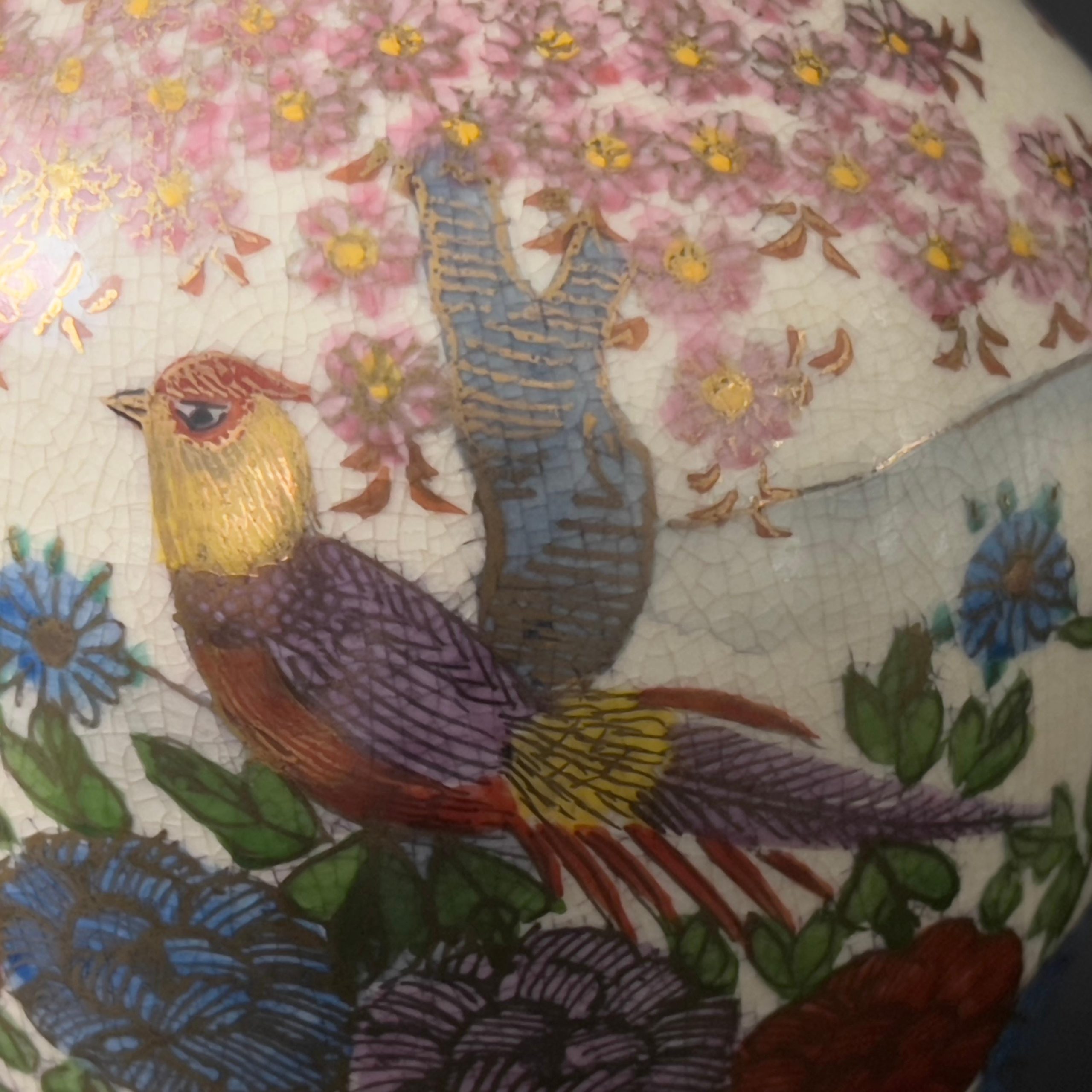 Vintage Satsuma Vase: Hand-Painted Japanese Pottery, Shimazu Clan Mon, 12" - Image 6