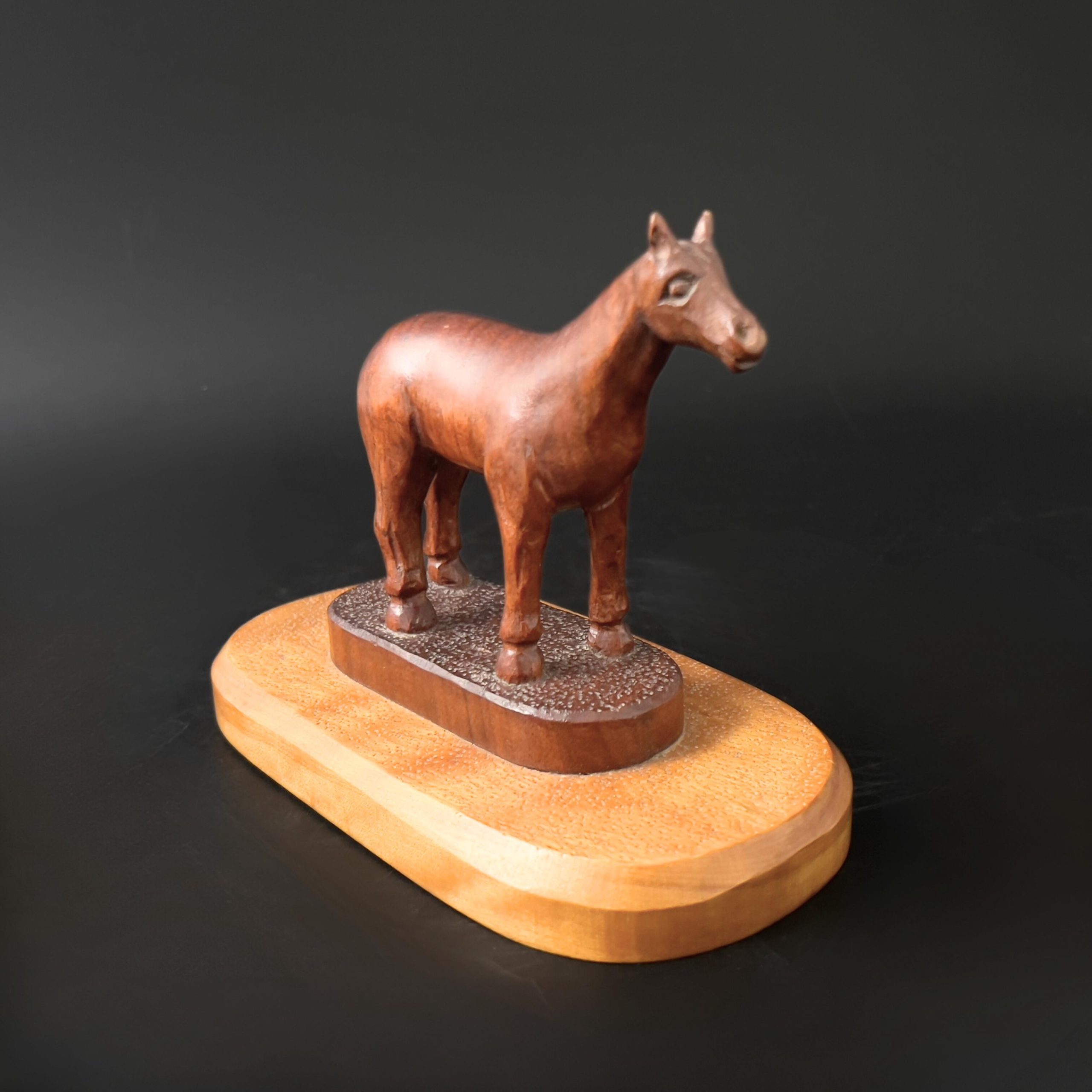 Vintage Hand-Carved Wood Horse Statue: Equestrian Rustic Decor - Image 6
