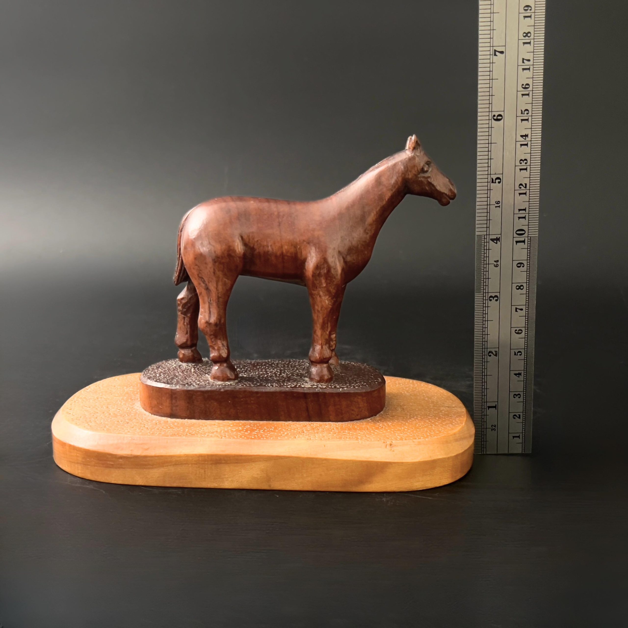 Vintage Hand-Carved Wood Horse Statue: Equestrian Rustic Decor - Image 10