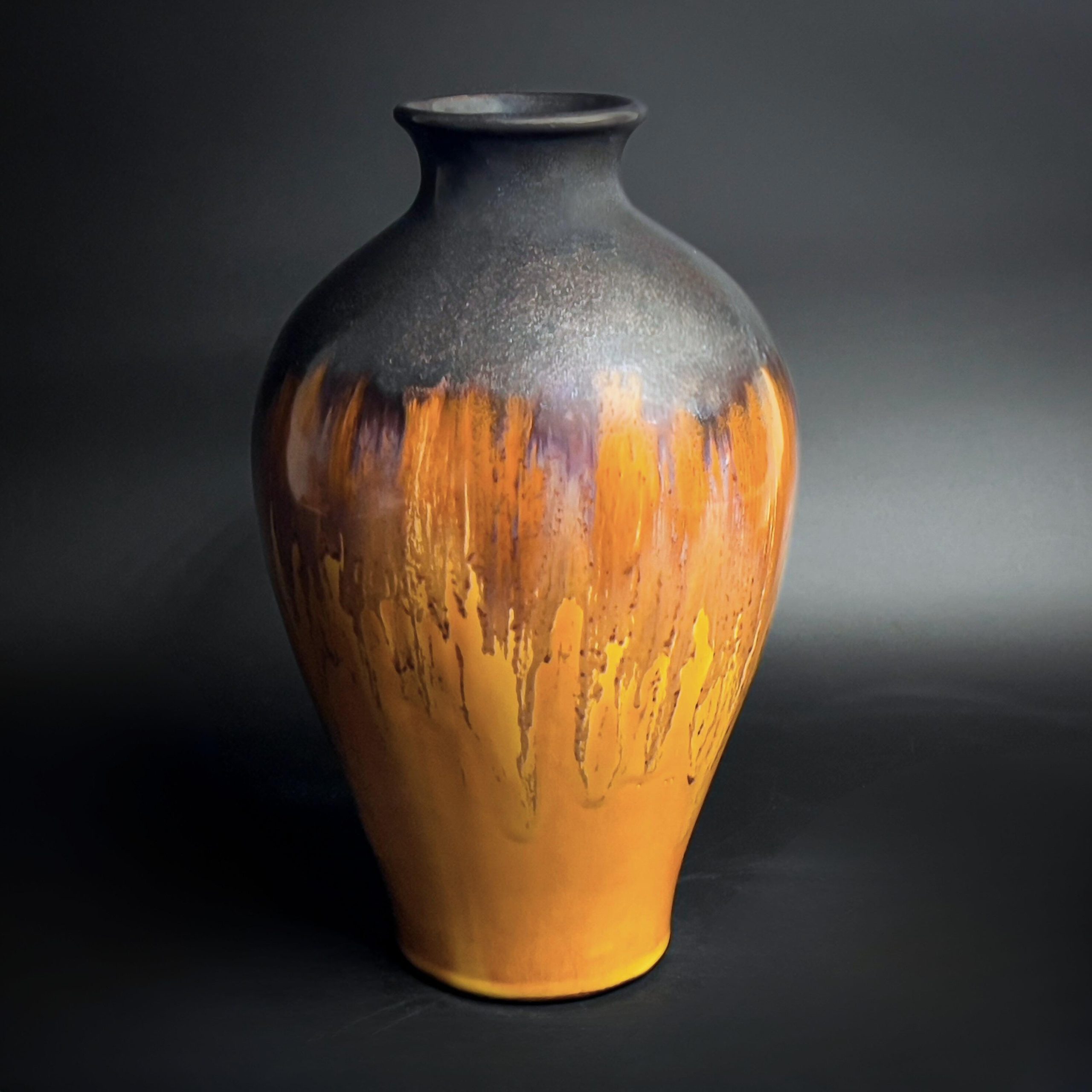 Vintage Studio Pottery Drip Glaze Vase: Mid-Century Modern Baluster Vase - Image 4