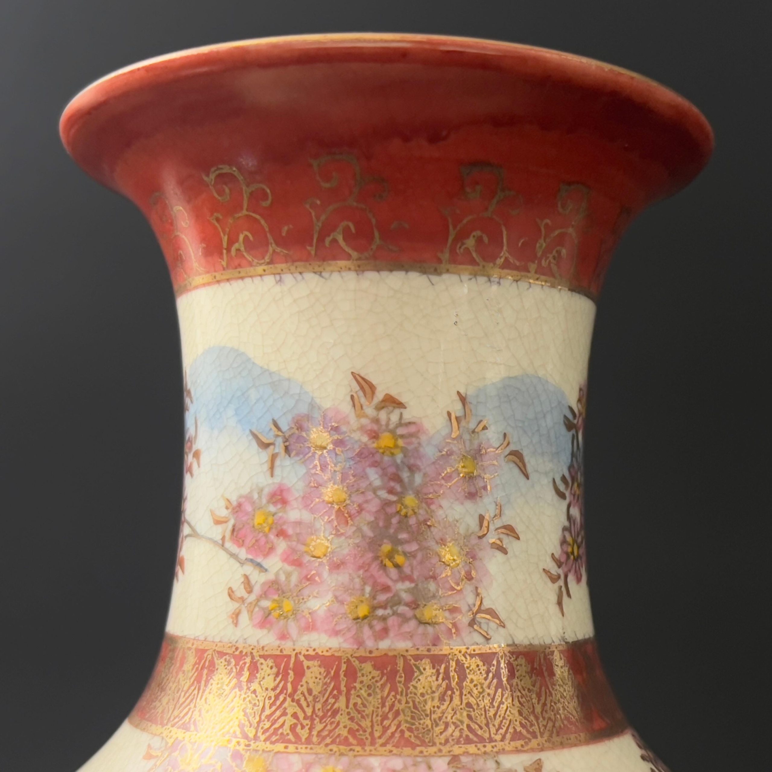 Vintage Satsuma Vase: Hand-Painted Japanese Pottery, Shimazu Clan Mon, 12" - Image 7