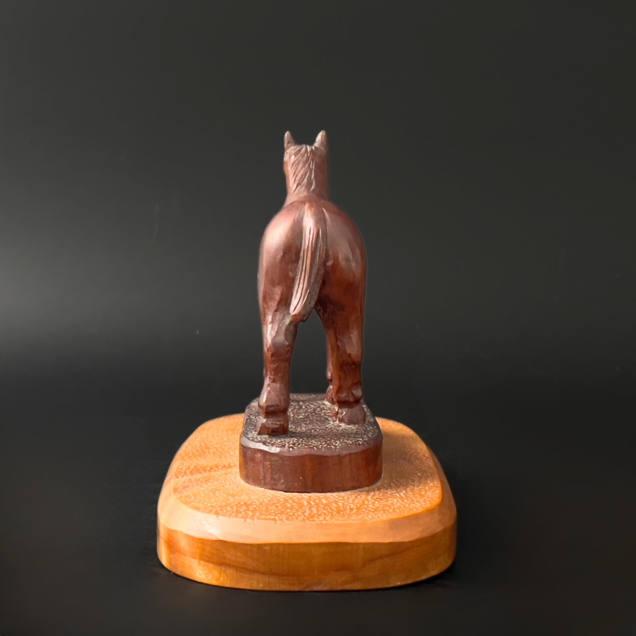 Vintage Hand-Carved Wood Horse Statue: Equestrian Rustic Decor - Image 5