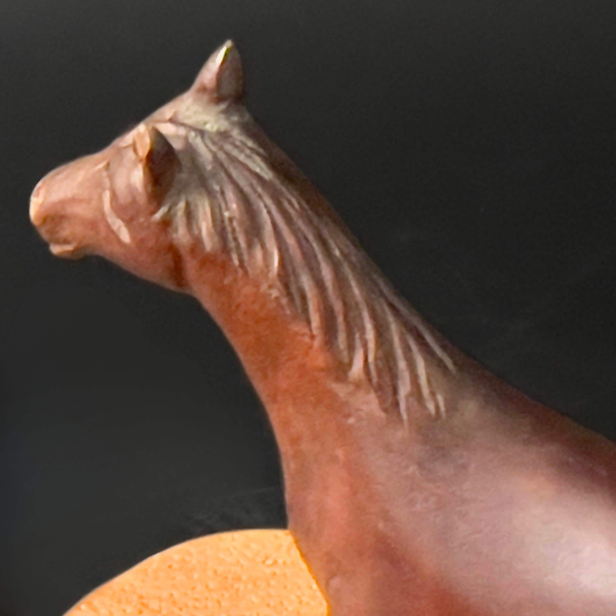 Vintage Hand-Carved Wood Horse Statue: Equestrian Rustic Decor - Image 8