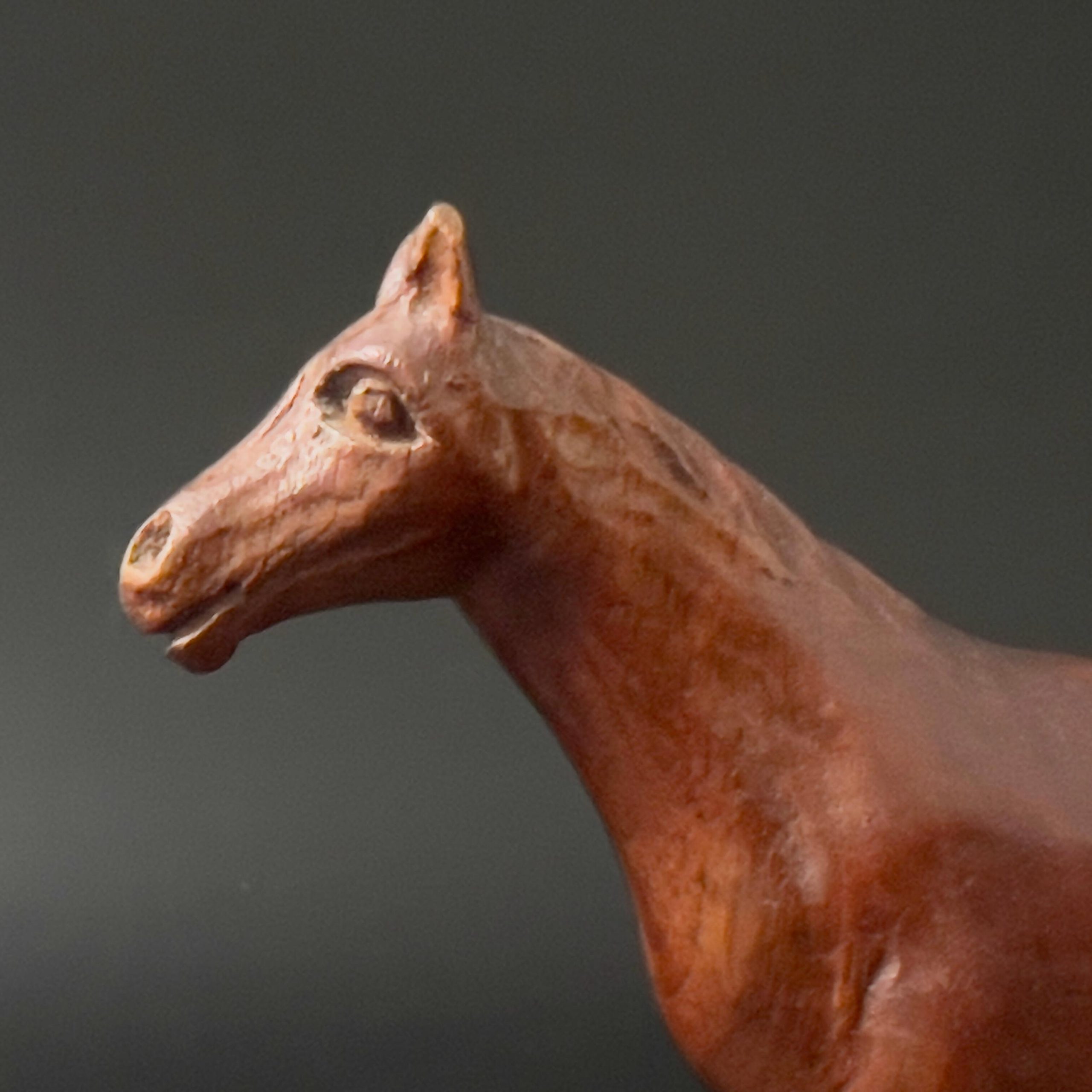 Vintage Hand-Carved Wood Horse Statue: Equestrian Rustic Decor - Image 7