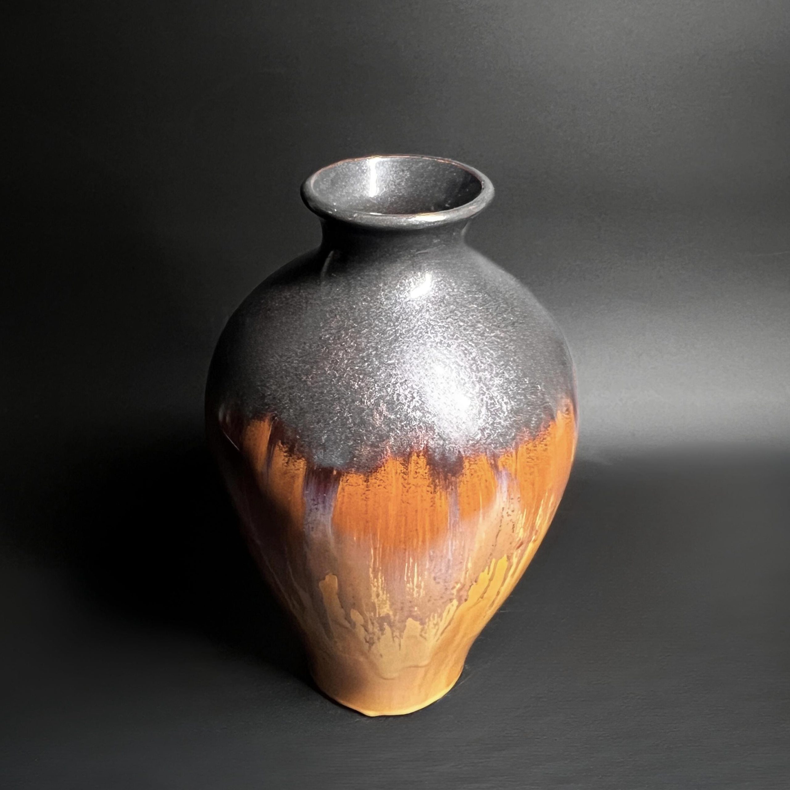 Vintage Studio Pottery Drip Glaze Vase: Mid-Century Modern Baluster Vase - Image 9