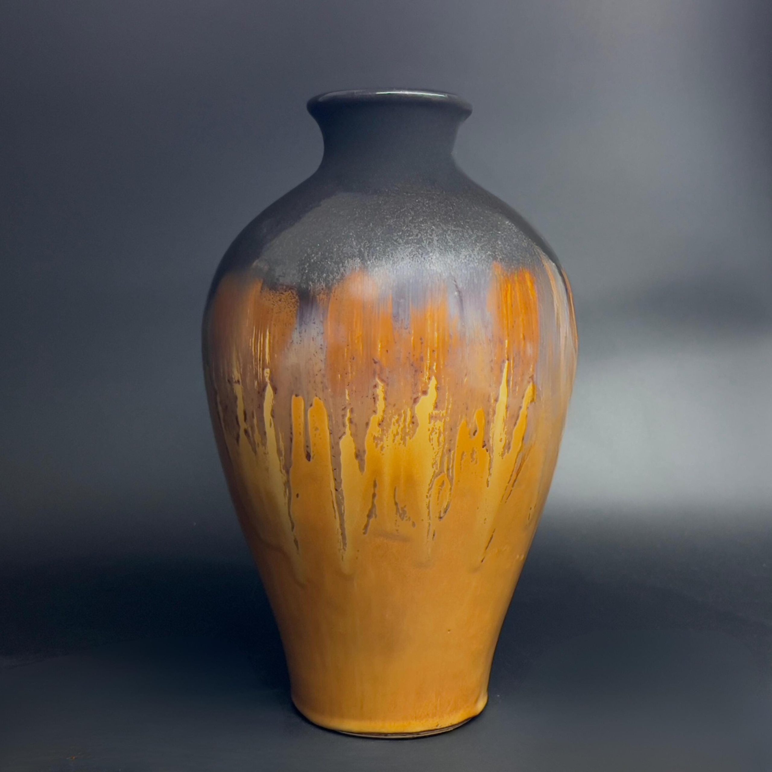 Vintage Studio Pottery Drip Glaze Vase: Mid-Century Modern Baluster Vase - Image 6