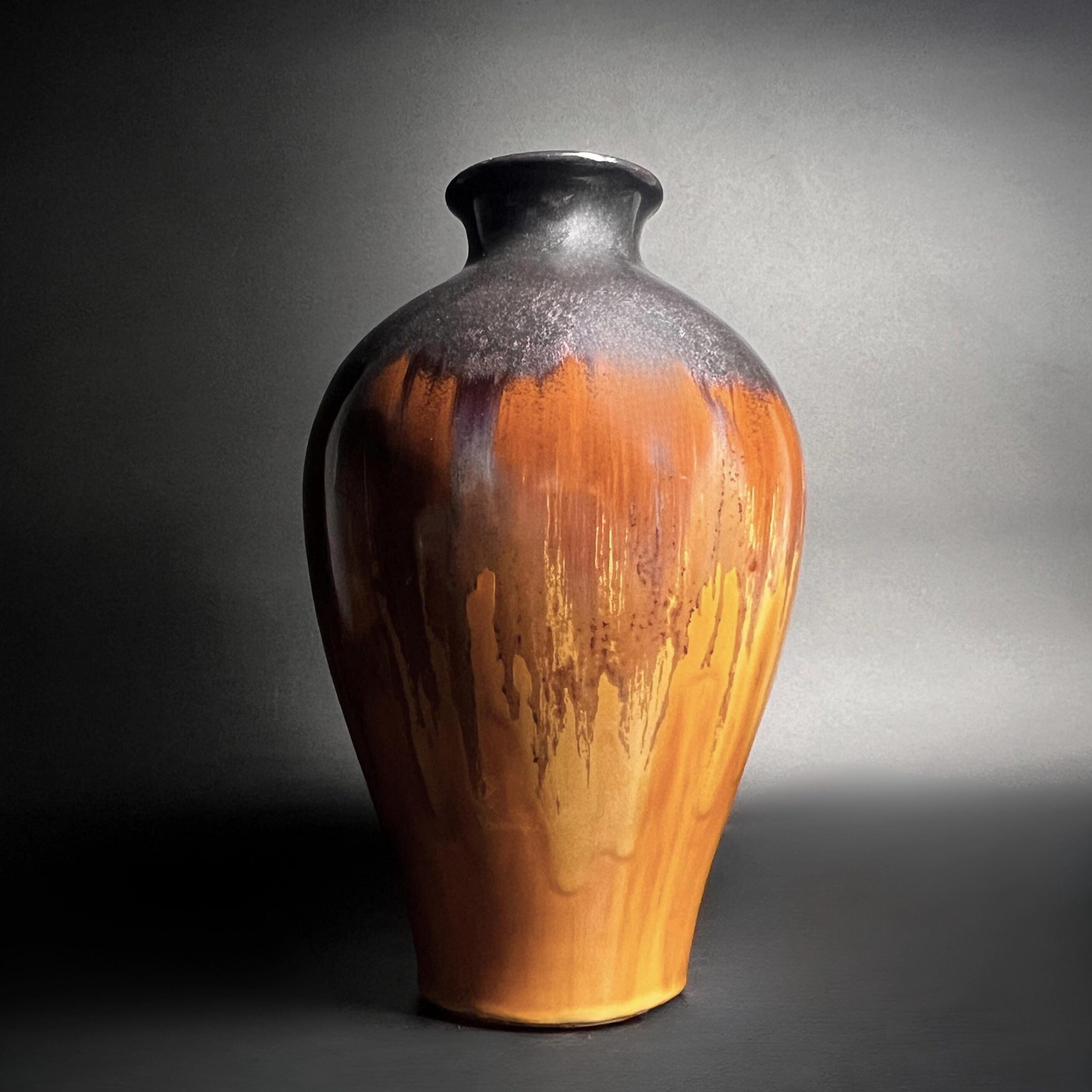 Vintage Studio Pottery Drip Glaze Vase: Mid-Century Modern Baluster Vase - Image 5