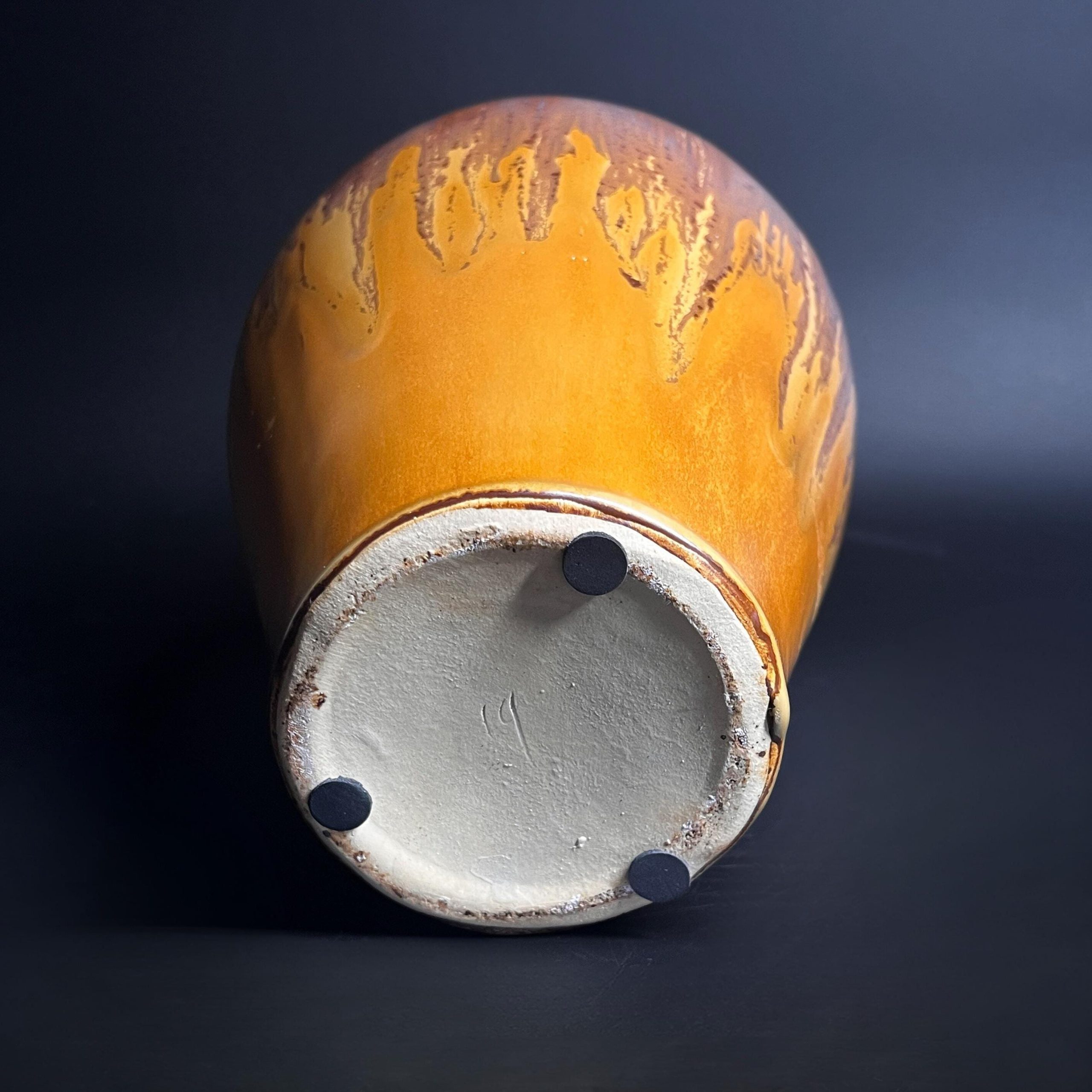 Vintage Studio Pottery Drip Glaze Vase: Mid-Century Modern Baluster Vase - Image 11