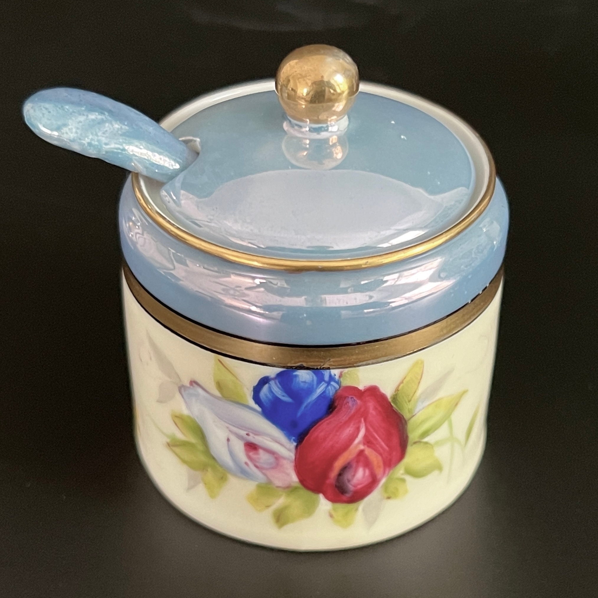 Antique Noritake Lusterware Condiment Set: Hand-Painted Floral Art Deco - Image 4
